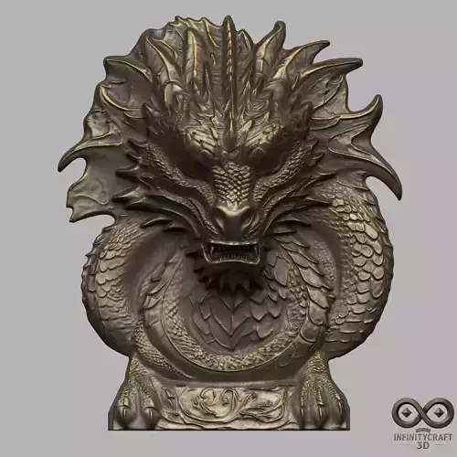 Dragon Head Relief No21 STL file for 3d printing or CNC