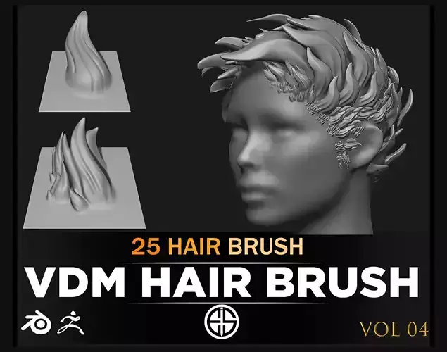 Hair Brushes-25 VDM Hair Brush-character and creature brush