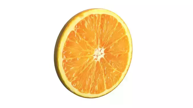 Realistic 3D Model of an Orange Slice