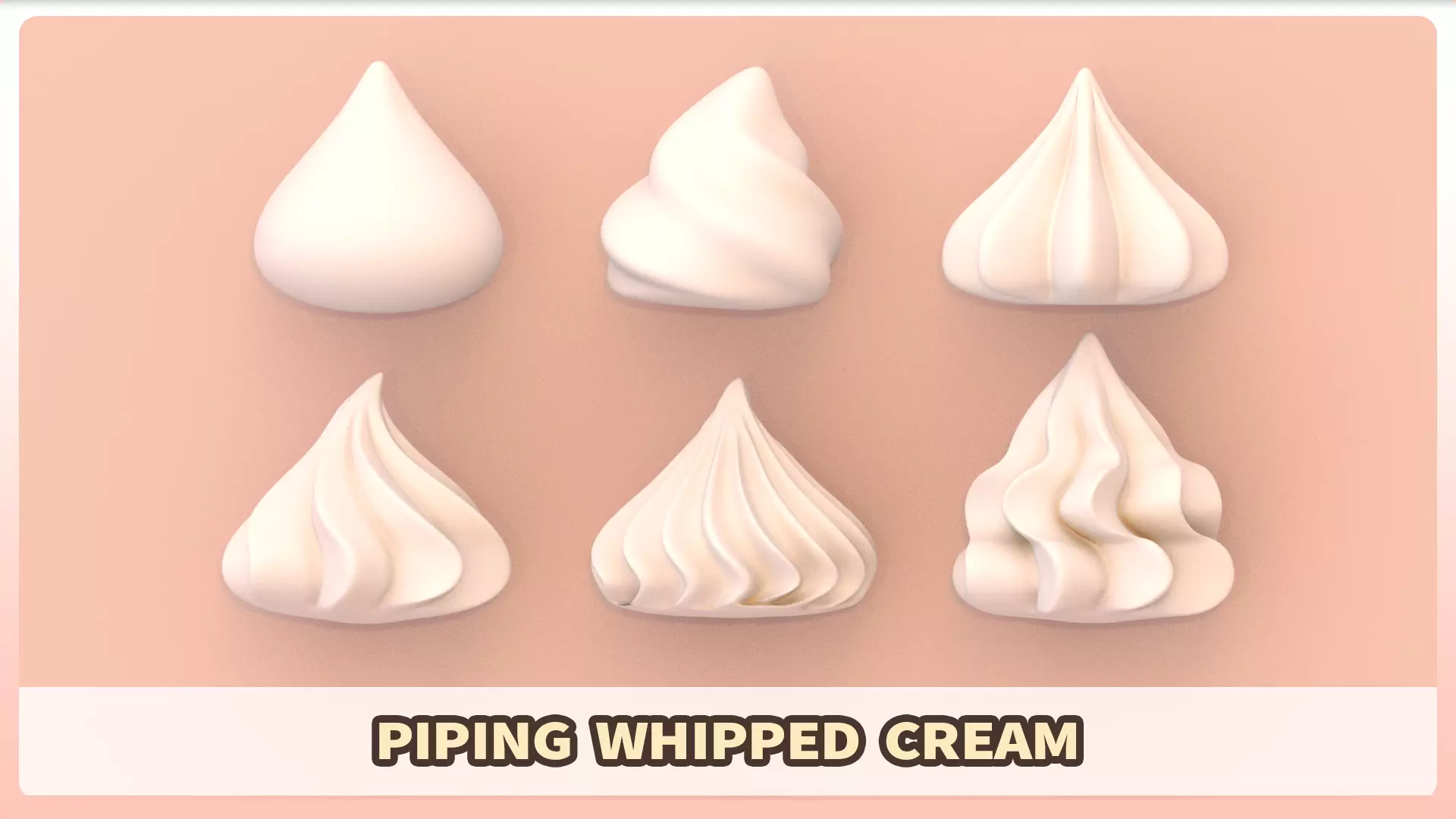 Cream Set - Piping Whipped Cream 3D model_0