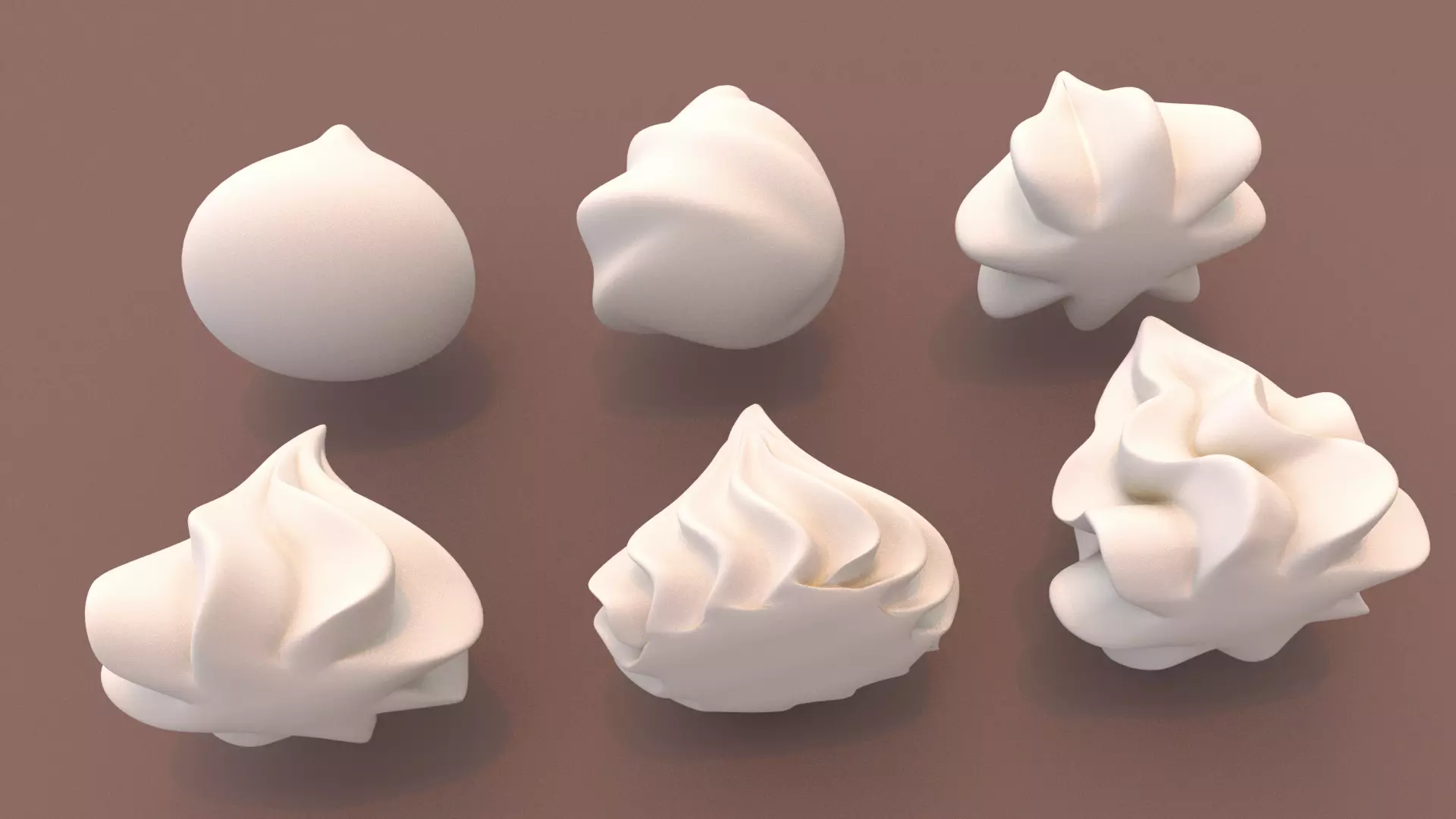 Cream Set - Piping Whipped Cream 3D model_4