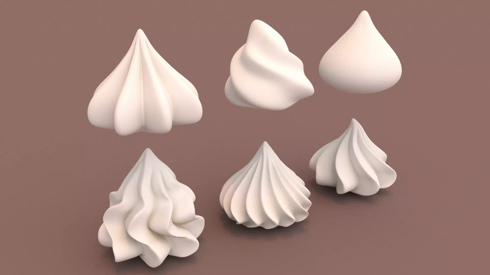 Cream Set - Piping Whipped Cream 3D model_2