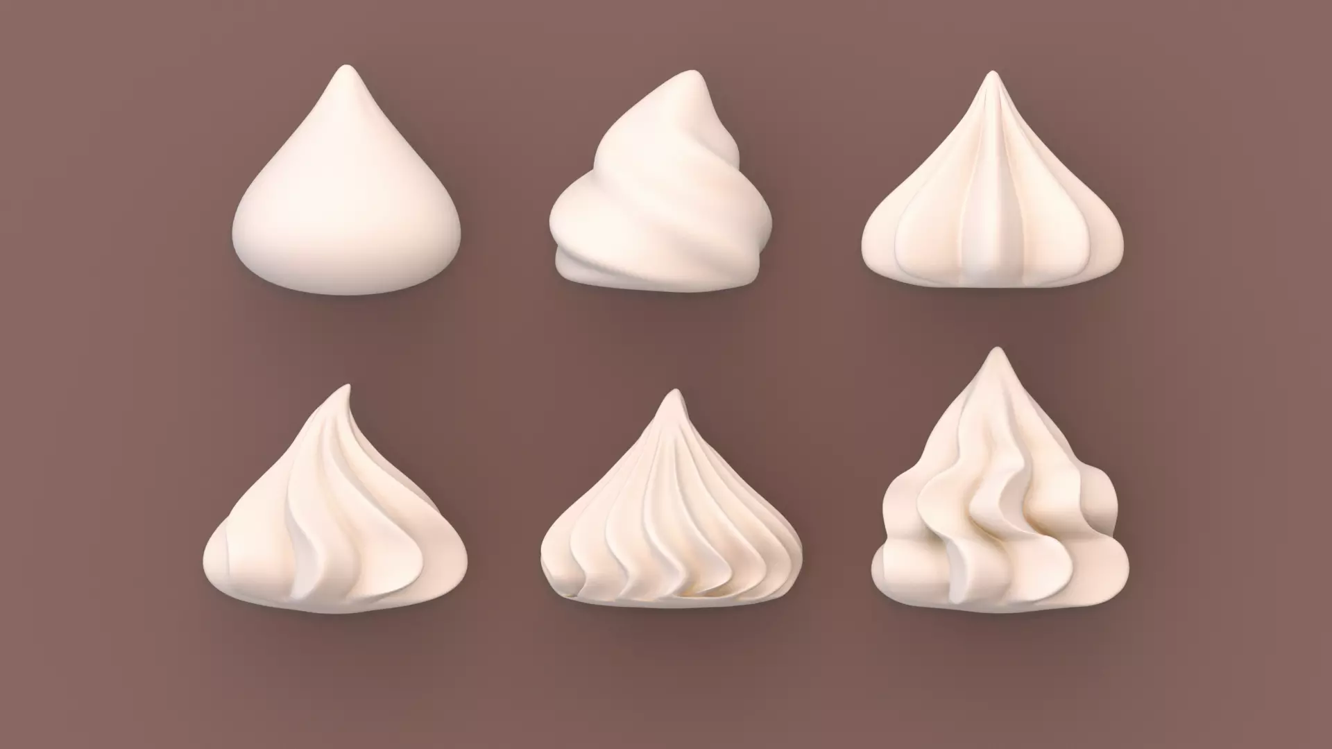 Cream Set - Piping Whipped Cream 3D model_1