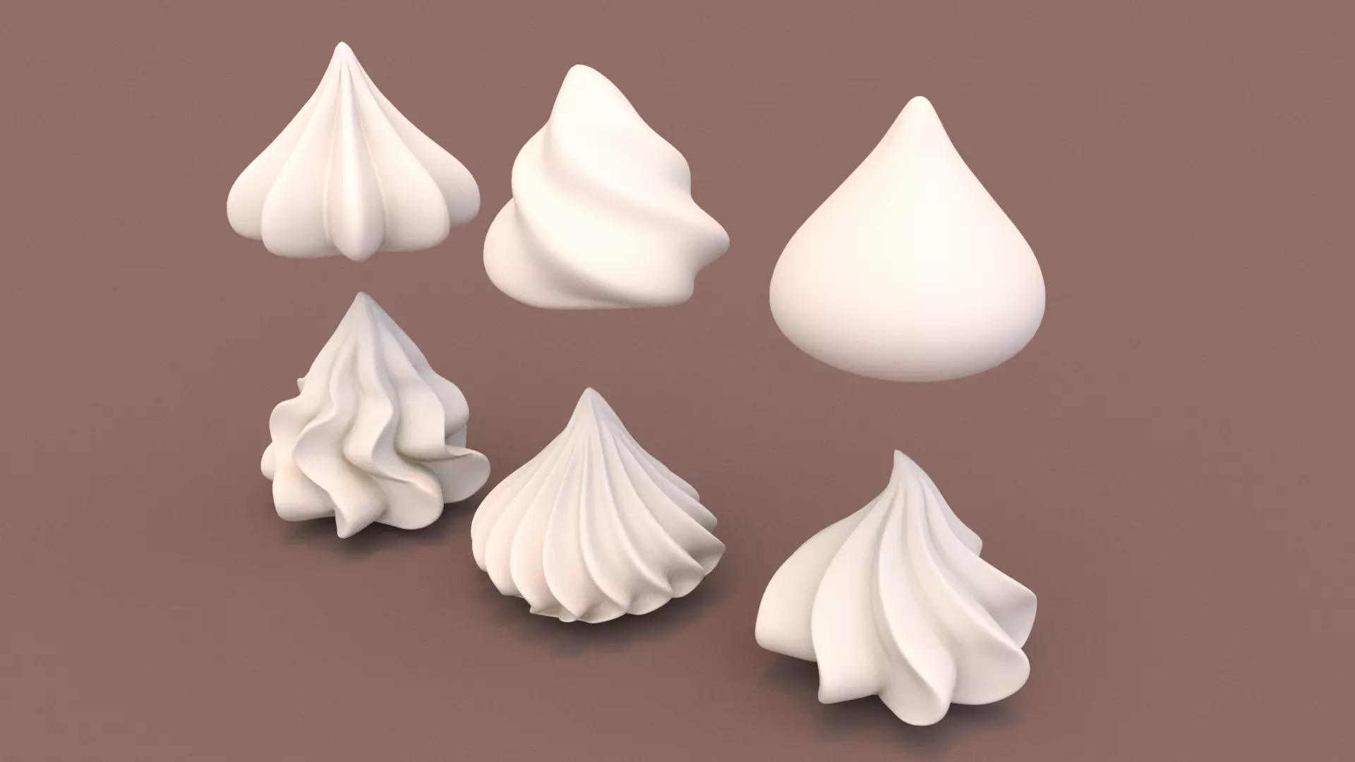 Cream Set - Piping Whipped Cream 3D model_3