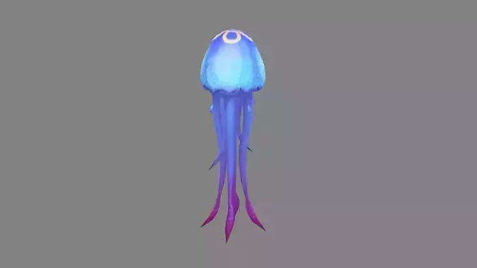 Cartoon Purple Jellyfish
