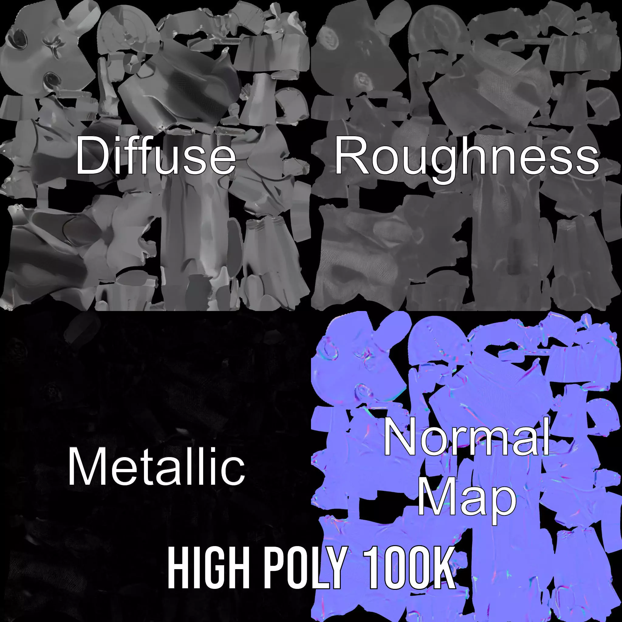 Sleek Carbon Figure model pack Low-poly 3D model_3