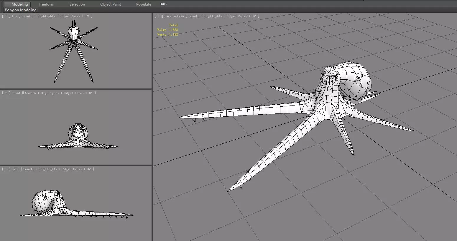 Cartoon Octopus Low-poly 3D model_6