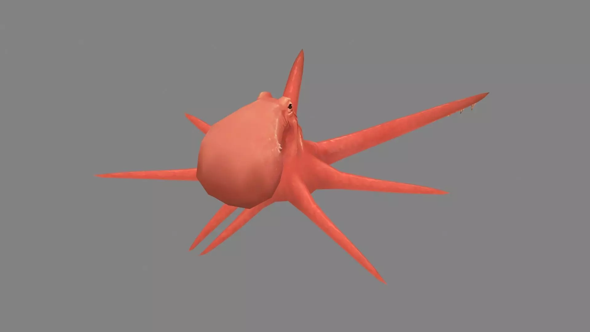 Cartoon Octopus Low-poly 3D model_2