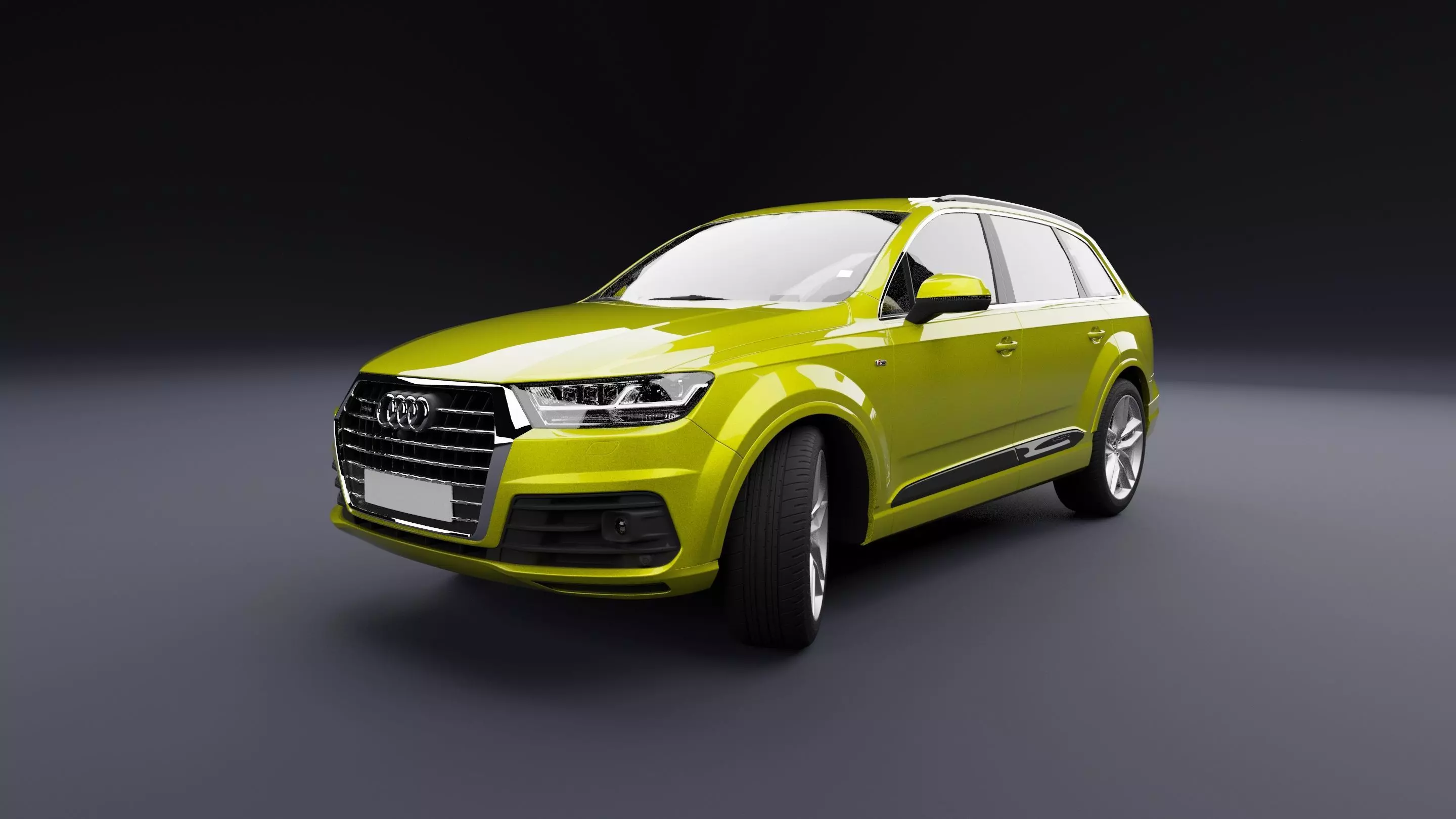 Audi Q7 Tfsi e Yellow Dark 3D model