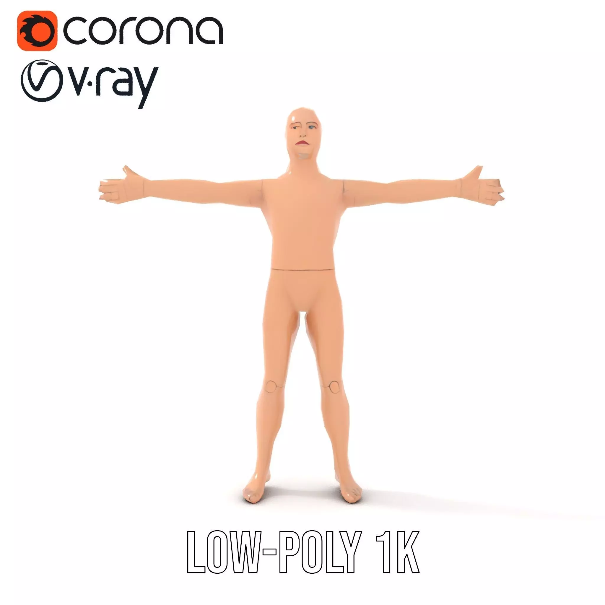 Realistic Poseable Mannequin model pack Low-poly 3D model_14