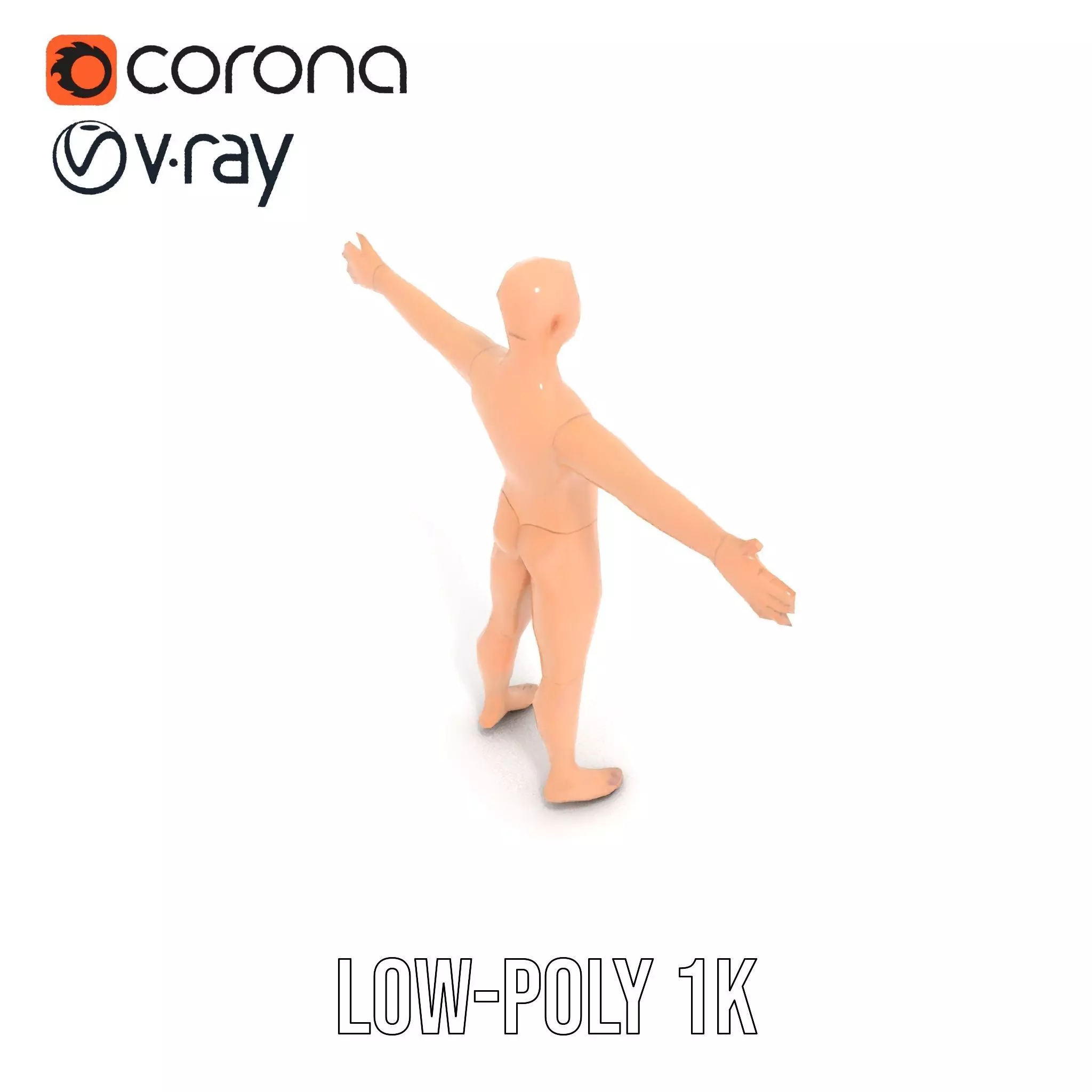 Realistic Poseable Mannequin model pack Low-poly 3D model_9