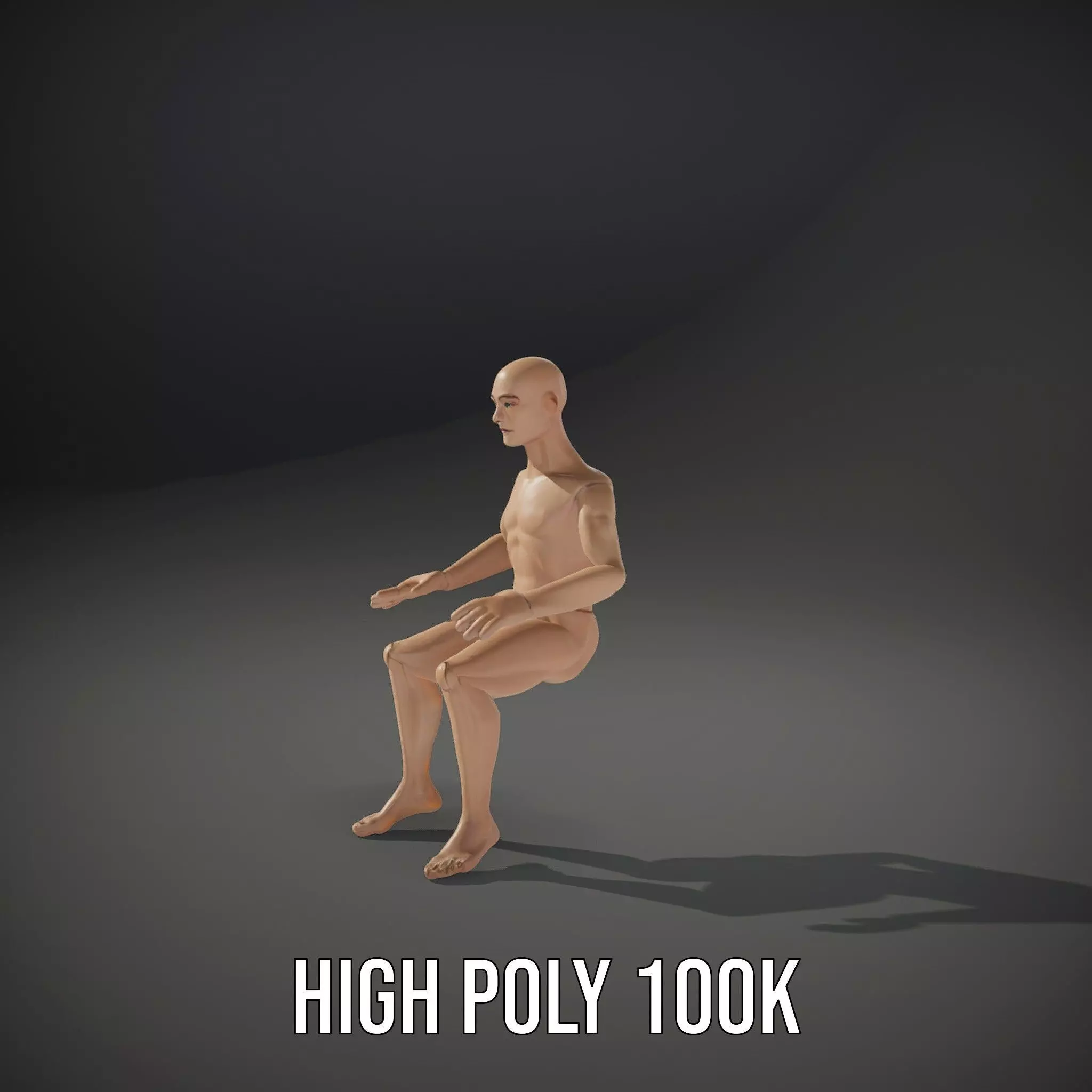 Realistic Poseable Mannequin model pack Low-poly 3D model_10