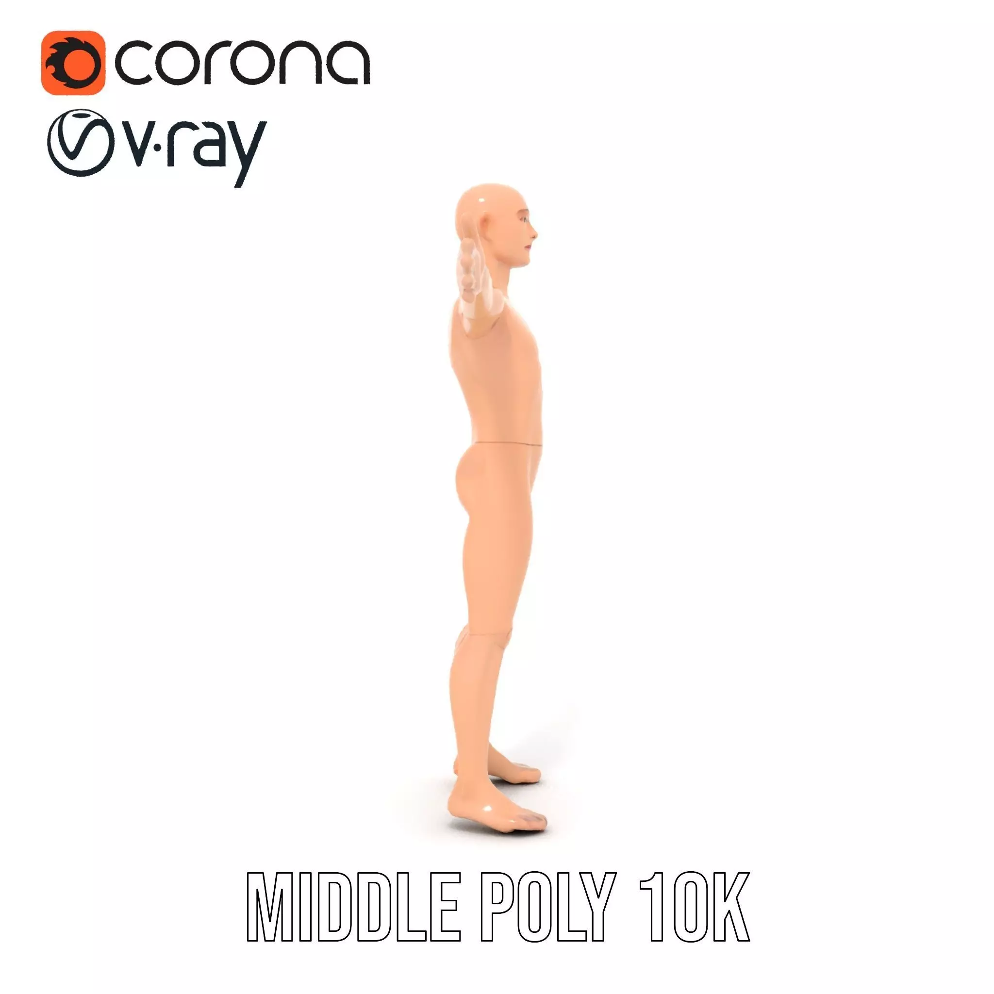 Realistic Poseable Mannequin model pack Low-poly 3D model_16