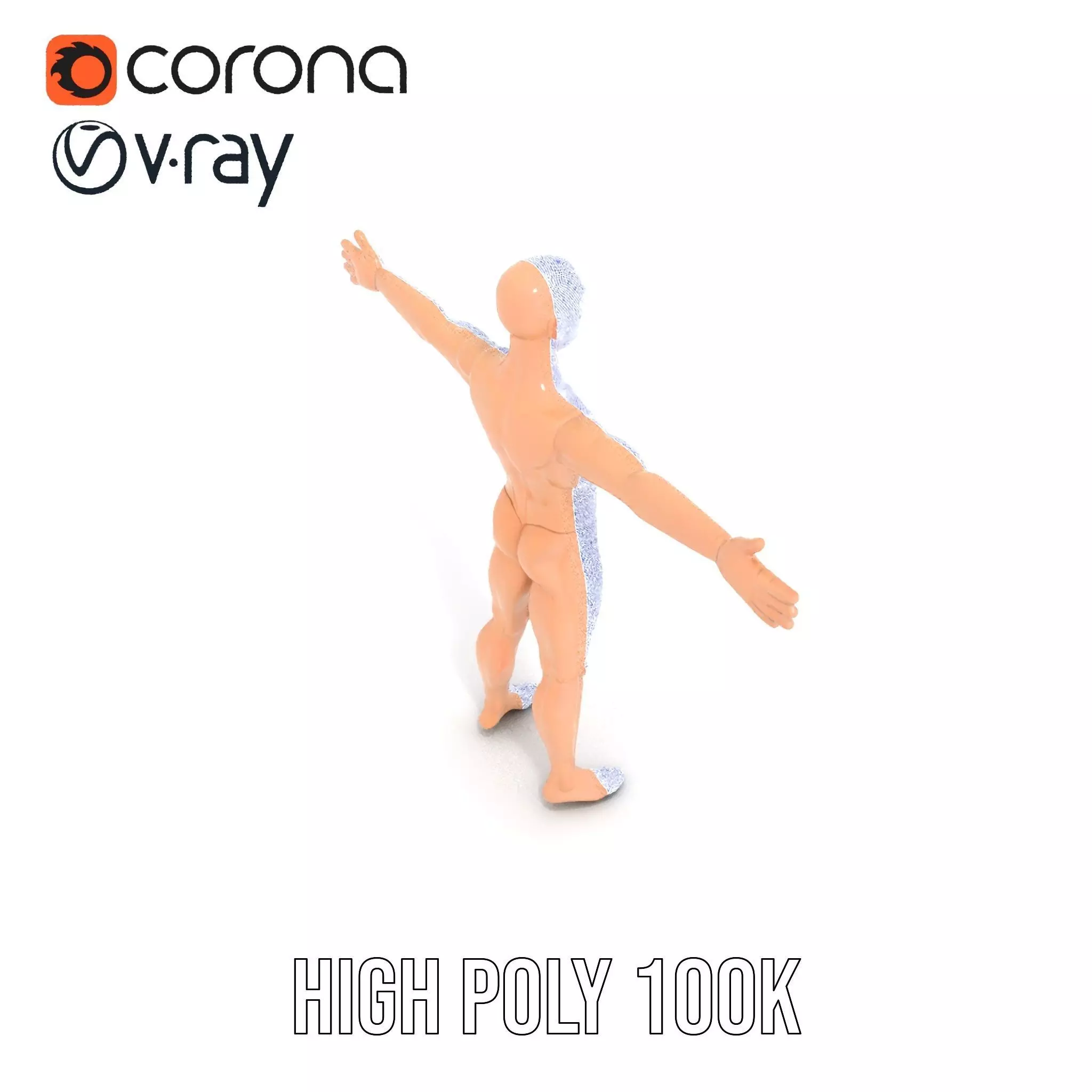 Realistic Poseable Mannequin model pack Low-poly 3D model_34