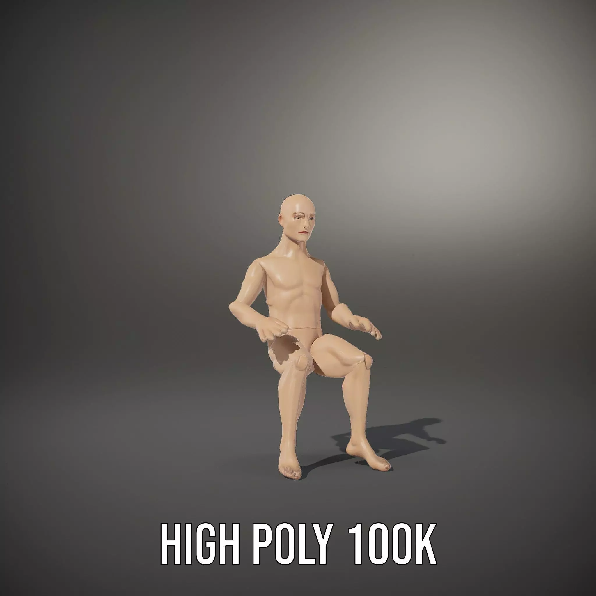 Realistic Poseable Mannequin model pack Low-poly 3D model_8