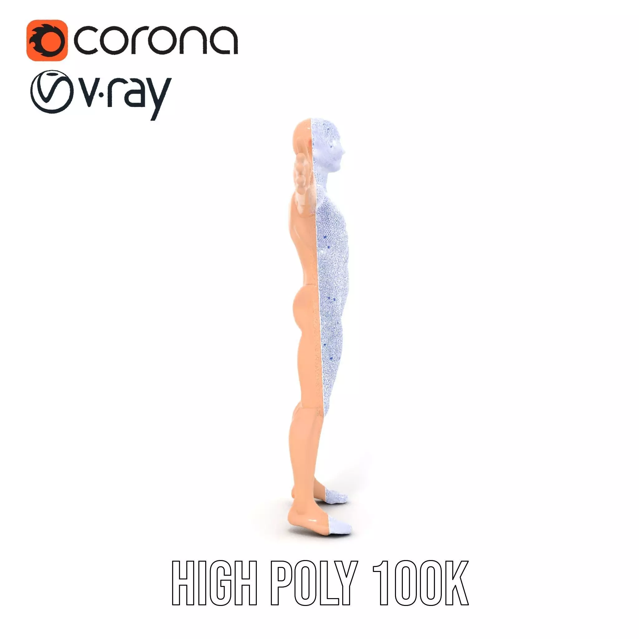 Realistic Poseable Mannequin model pack Low-poly 3D model_32