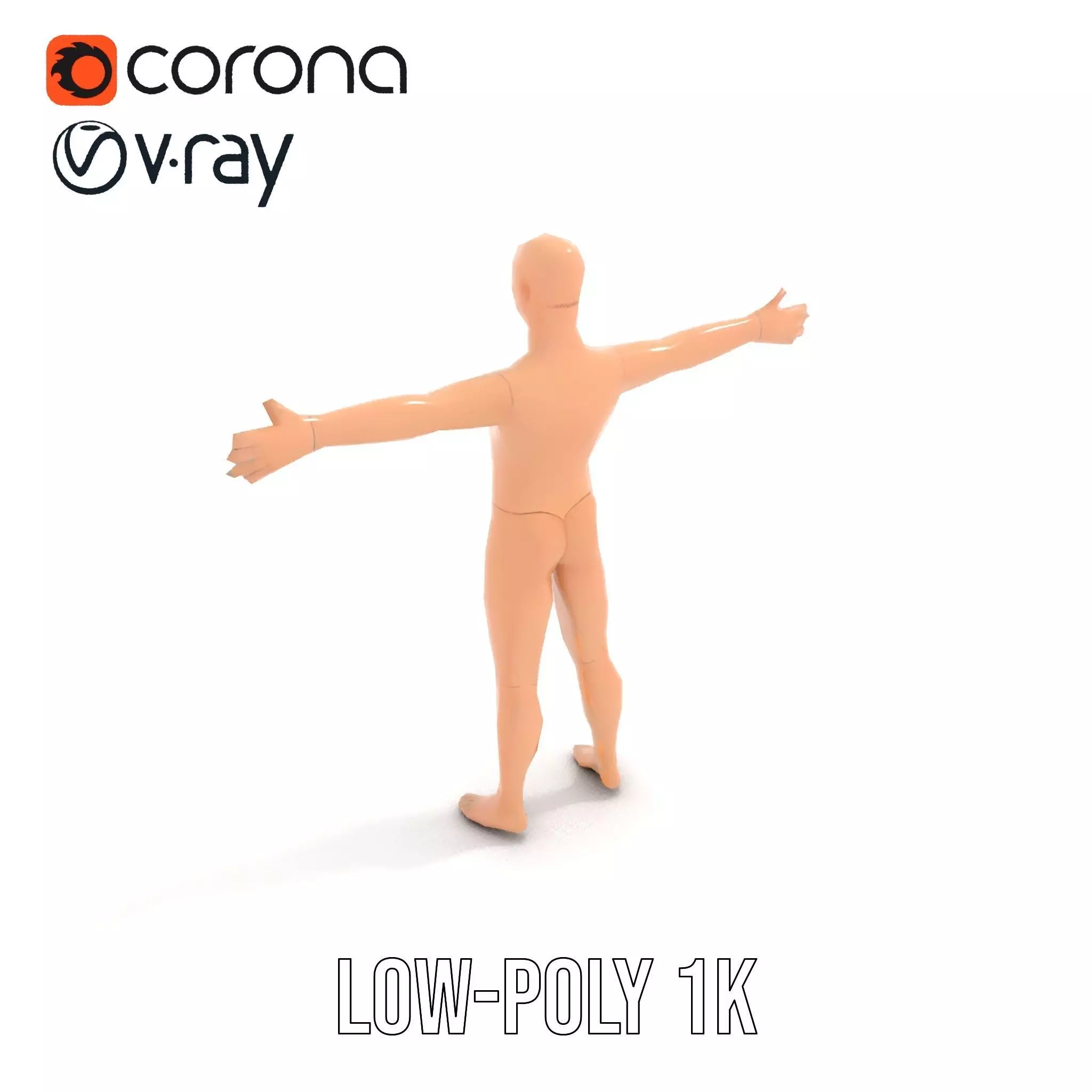 Realistic Poseable Mannequin model pack Low-poly 3D model_12