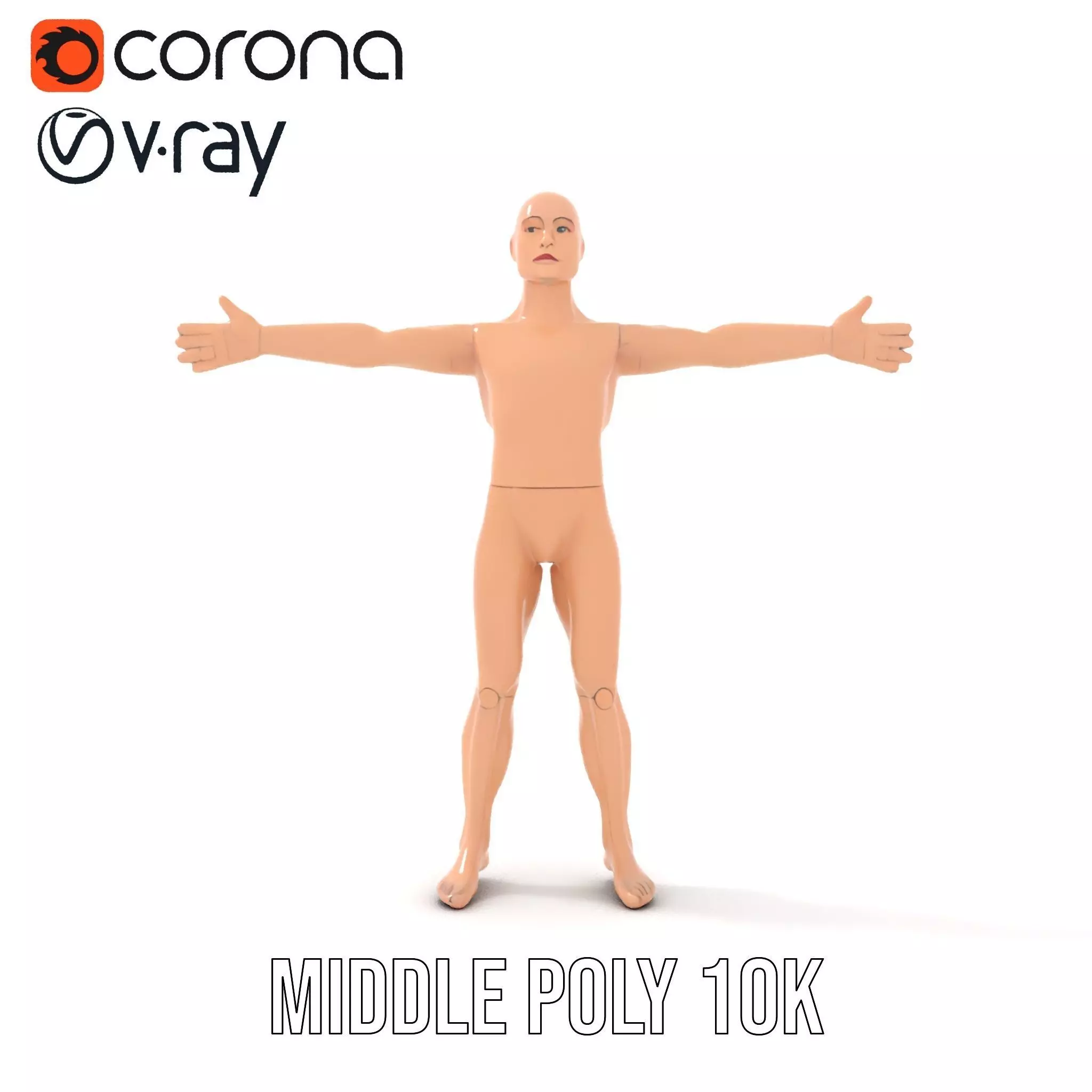 Realistic Poseable Mannequin model pack Low-poly 3D model_13