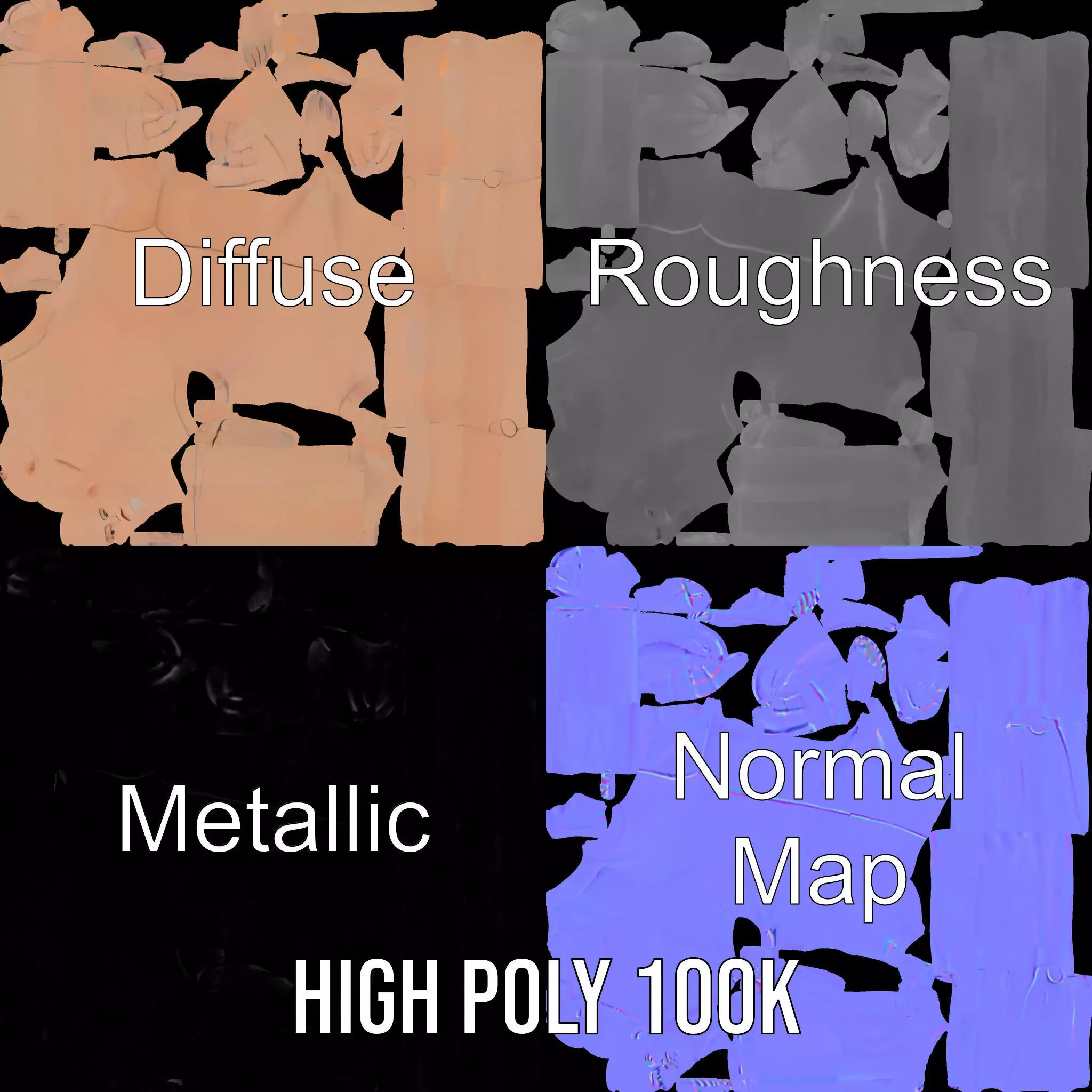 Realistic Poseable Mannequin model pack Low-poly 3D model_3