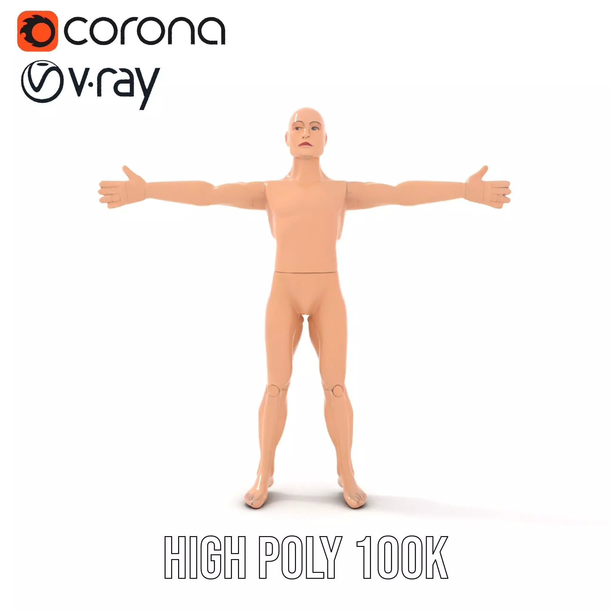 Realistic Poseable Mannequin model pack Low-poly 3D model_18