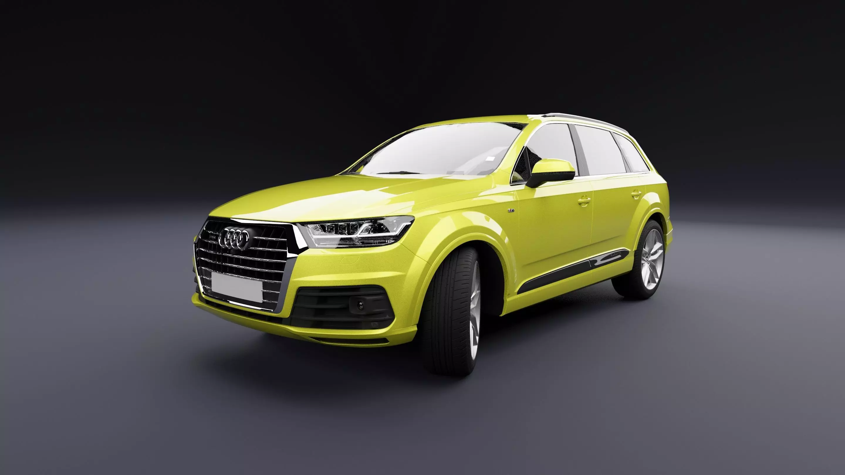 Audi Q7 Tfsi e Yellow 3D model
