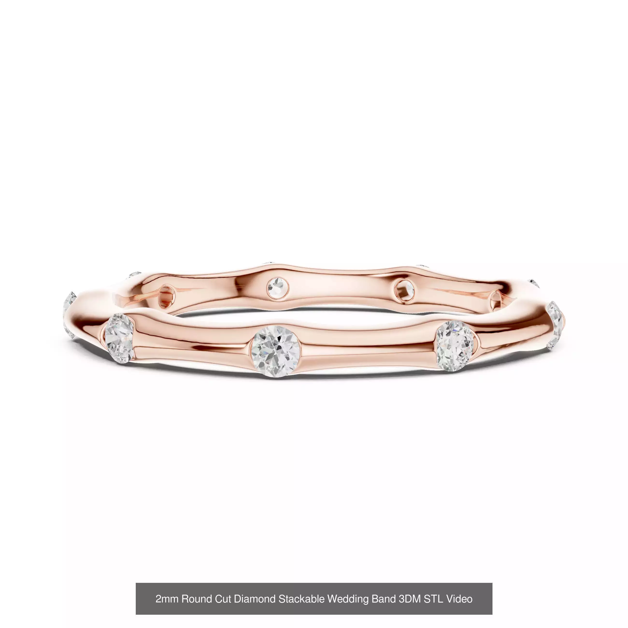 142 Tiny Diamond Stacking Band 3DM STL OBJ FBX 3 Color Video 3D Model Collection_89