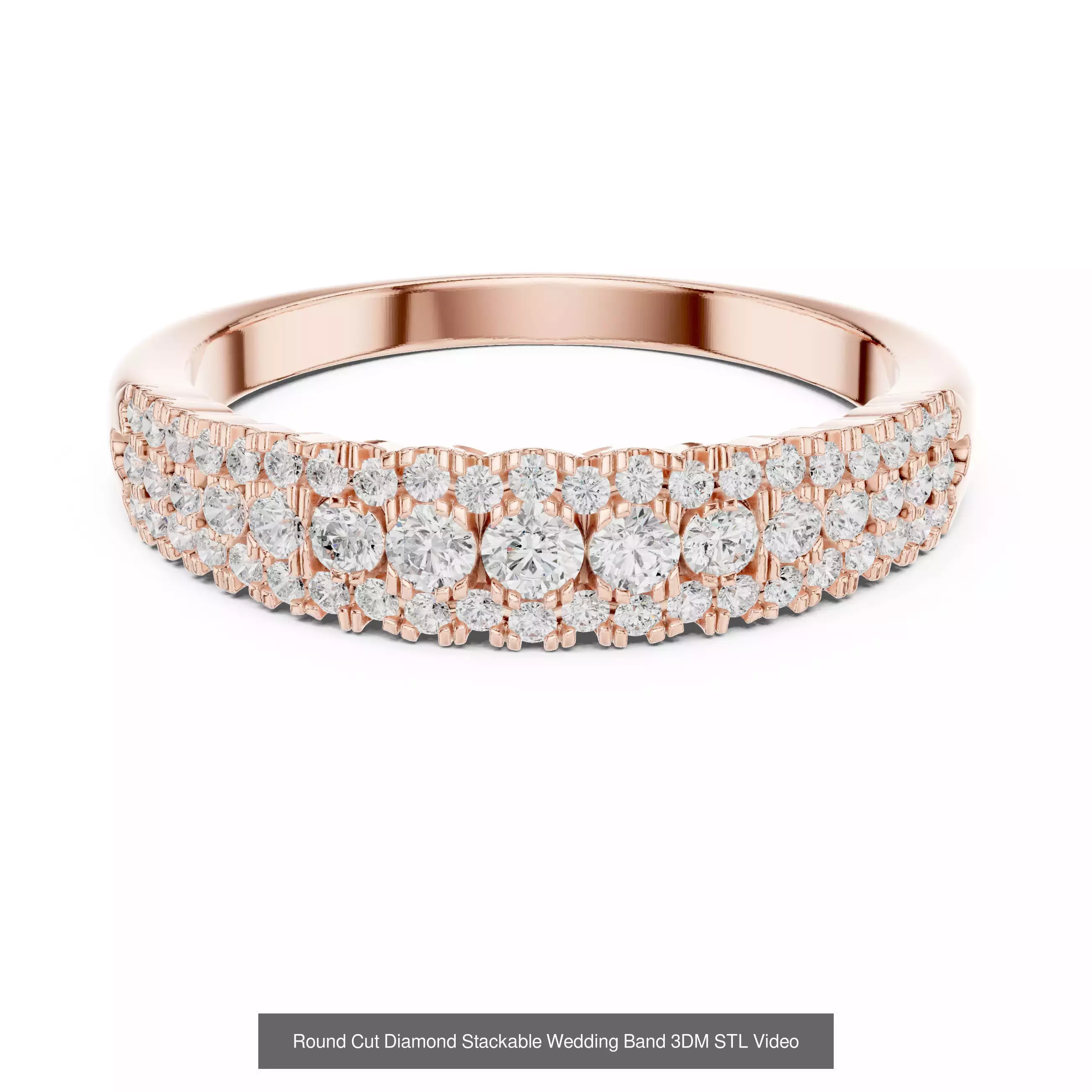 142 Tiny Diamond Stacking Band 3DM STL OBJ FBX 3 Color Video 3D Model Collection_93