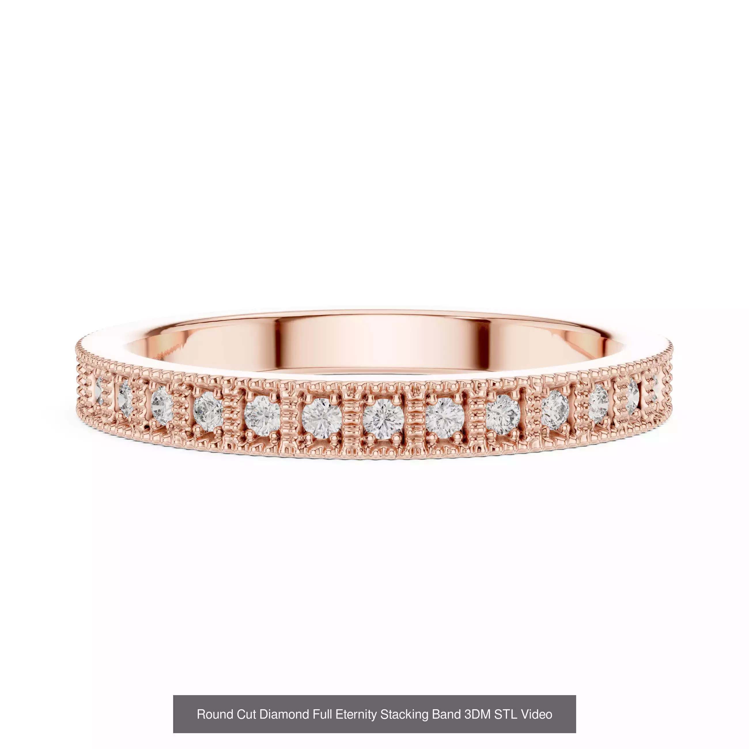 142 Tiny Diamond Stacking Band 3DM STL OBJ FBX 3 Color Video 3D Model Collection_116