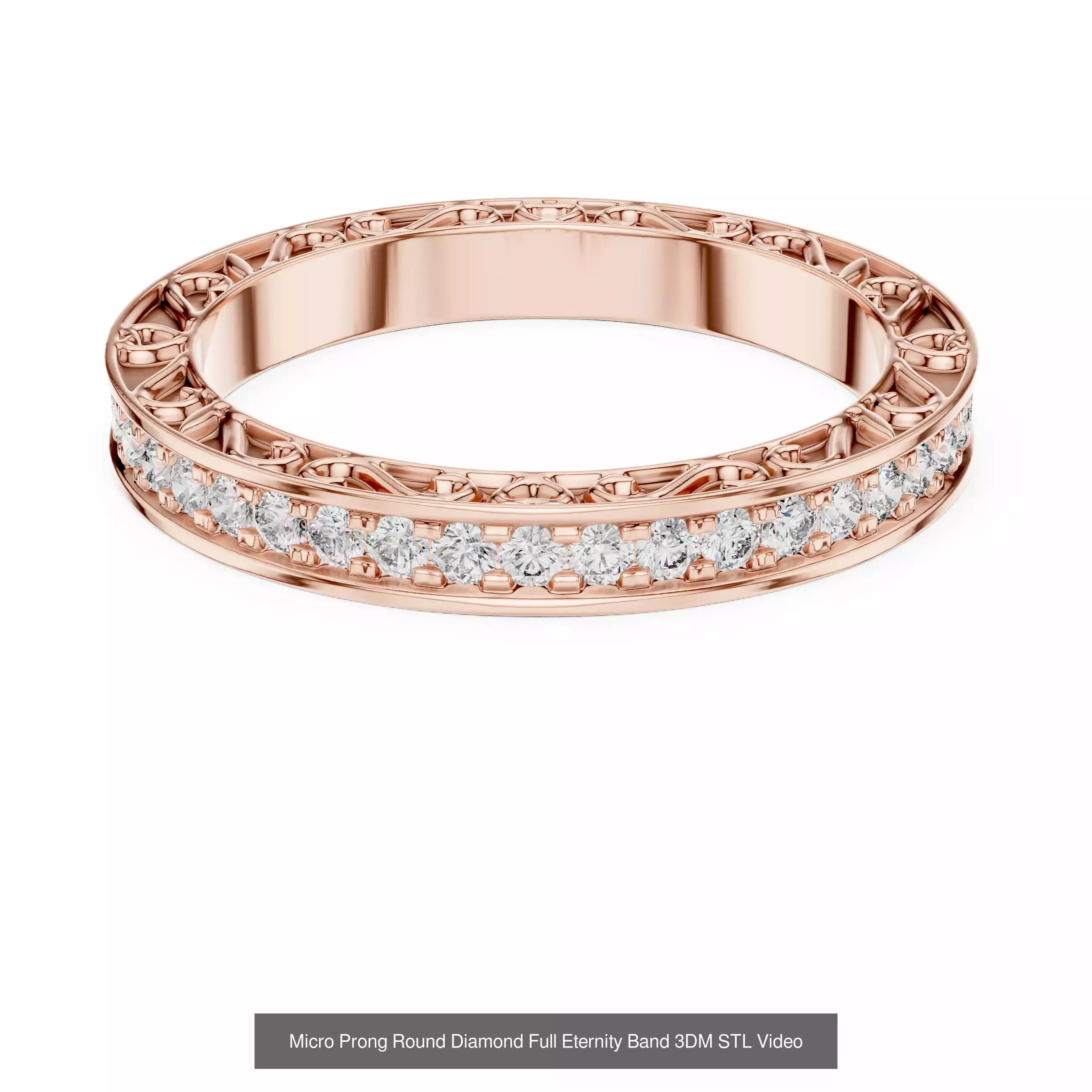 142 Tiny Diamond Stacking Band 3DM STL OBJ FBX 3 Color Video 3D Model Collection_48