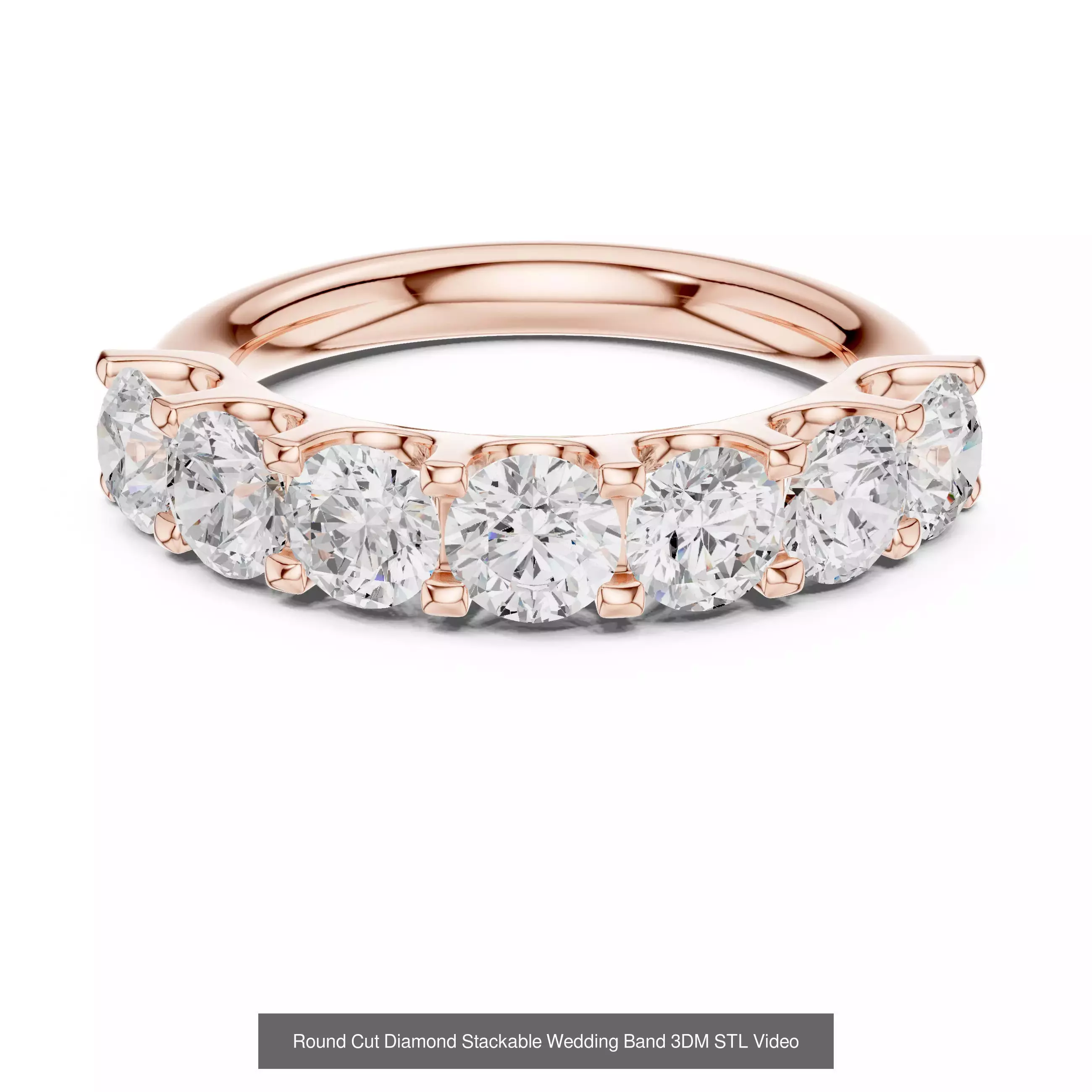 142 Tiny Diamond Stacking Band 3DM STL OBJ FBX 3 Color Video 3D Model Collection_57