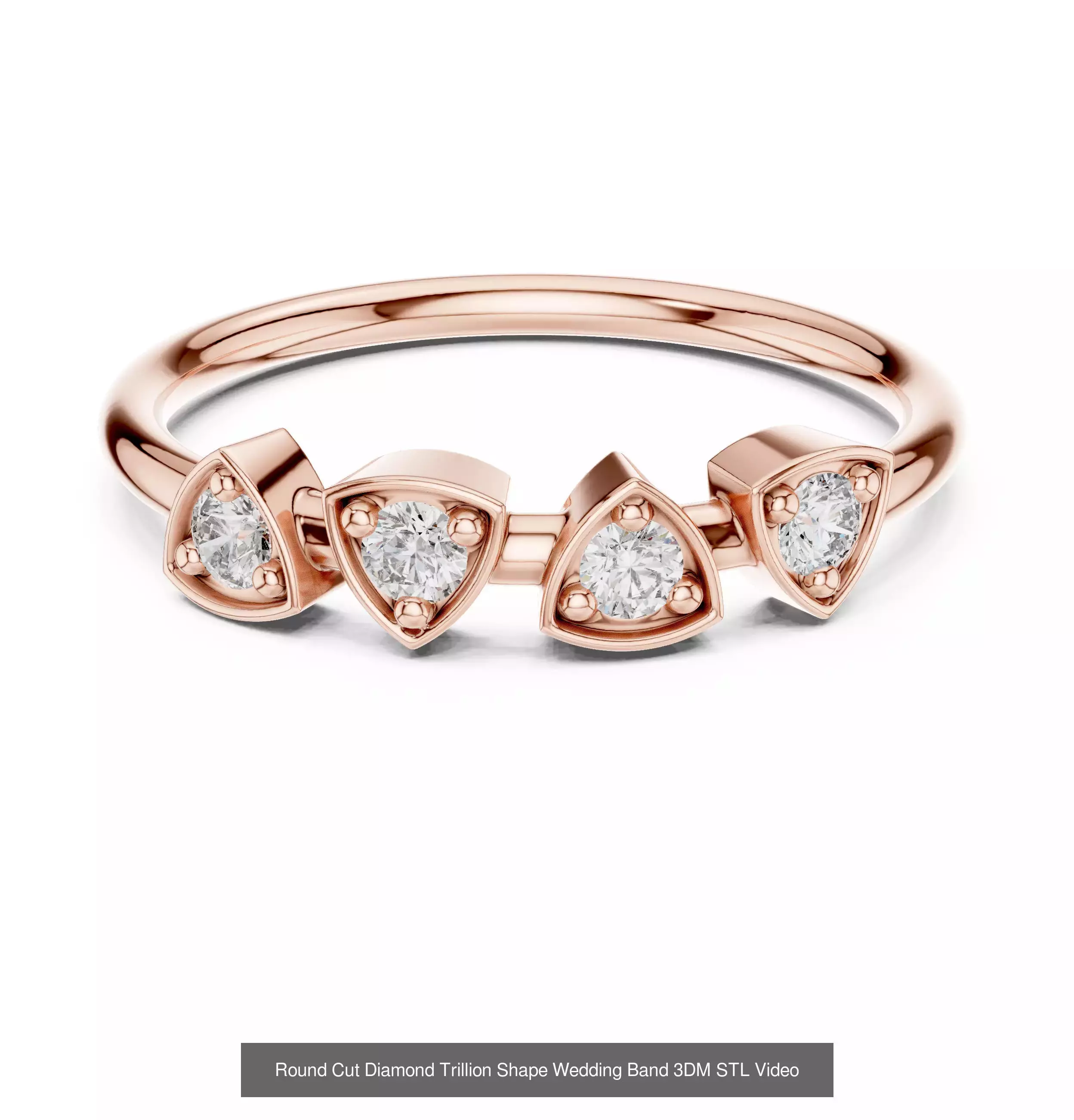 142 Tiny Diamond Stacking Band 3DM STL OBJ FBX 3 Color Video 3D Model Collection_65