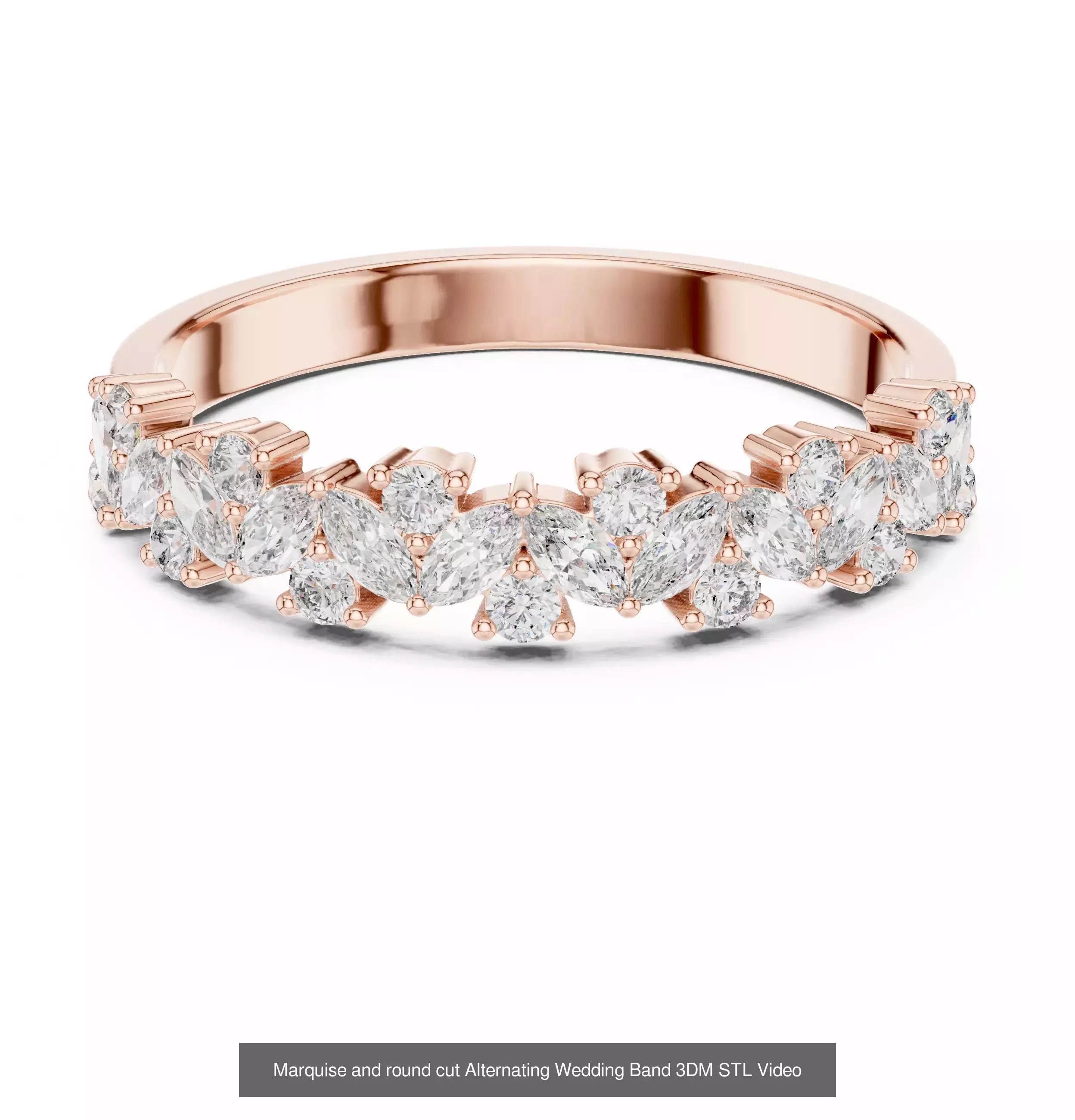 142 Tiny Diamond Stacking Band 3DM STL OBJ FBX 3 Color Video 3D Model Collection_72