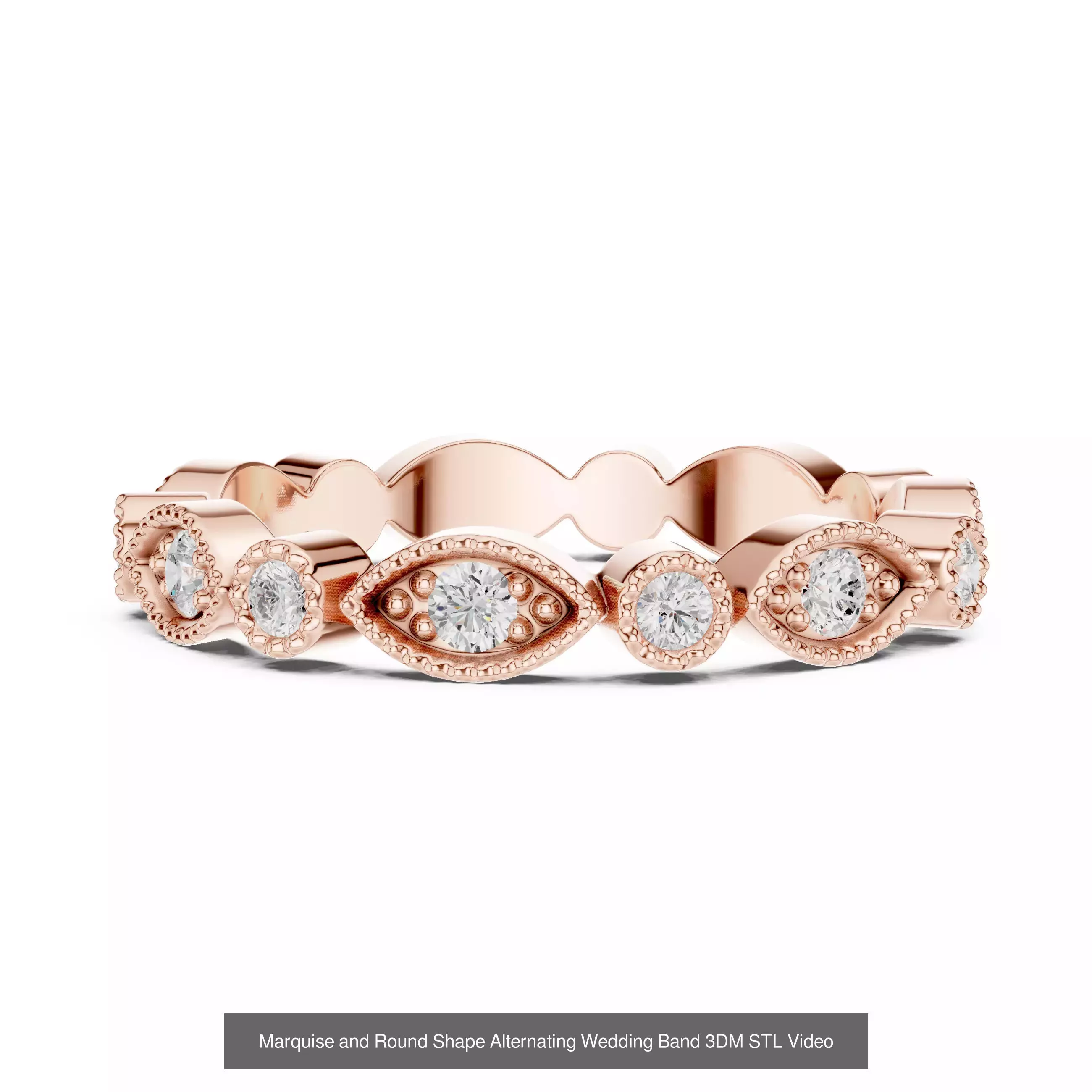 142 Tiny Diamond Stacking Band 3DM STL OBJ FBX 3 Color Video 3D Model Collection_78