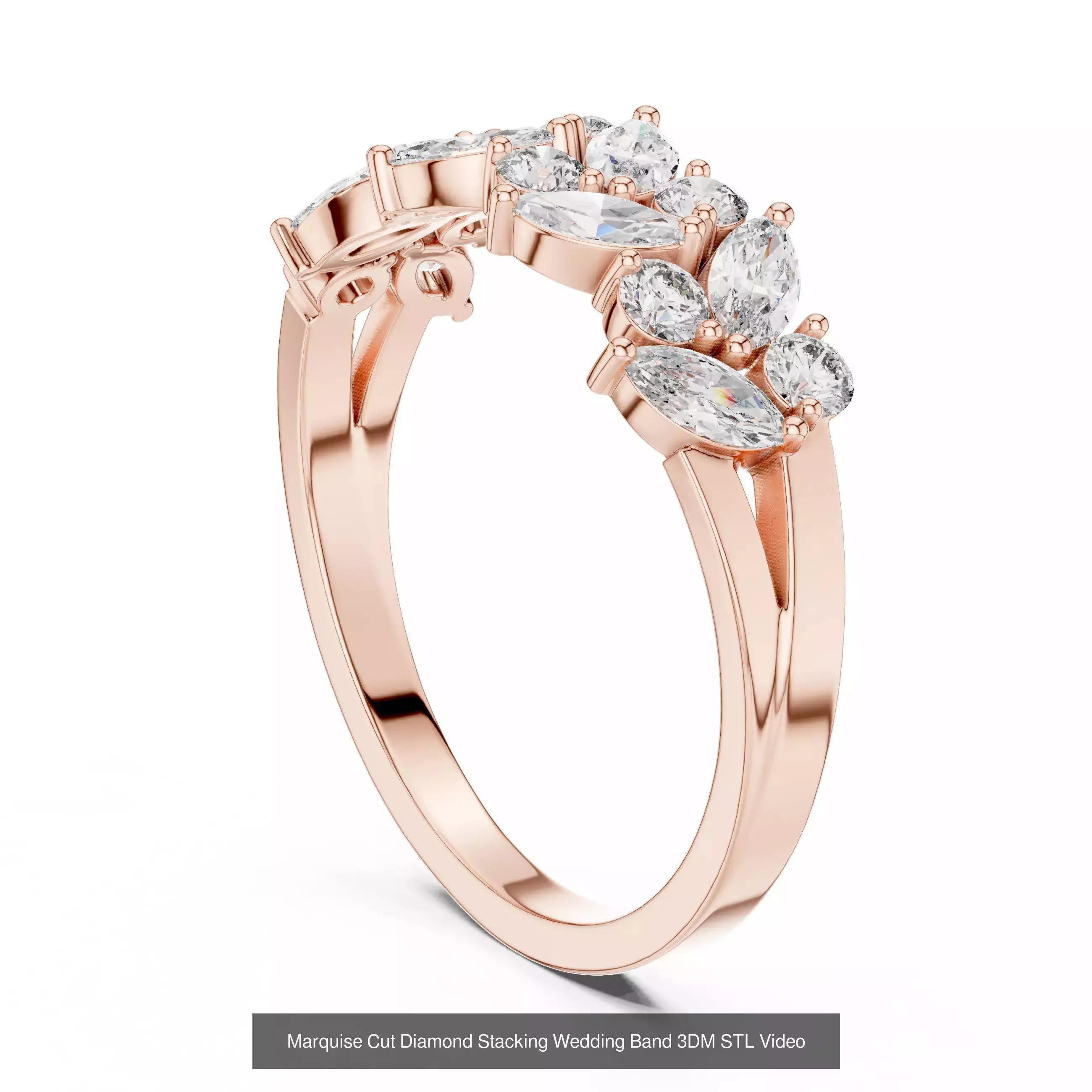 142 Tiny Diamond Stacking Band 3DM STL OBJ FBX 3 Color Video 3D Model Collection_126