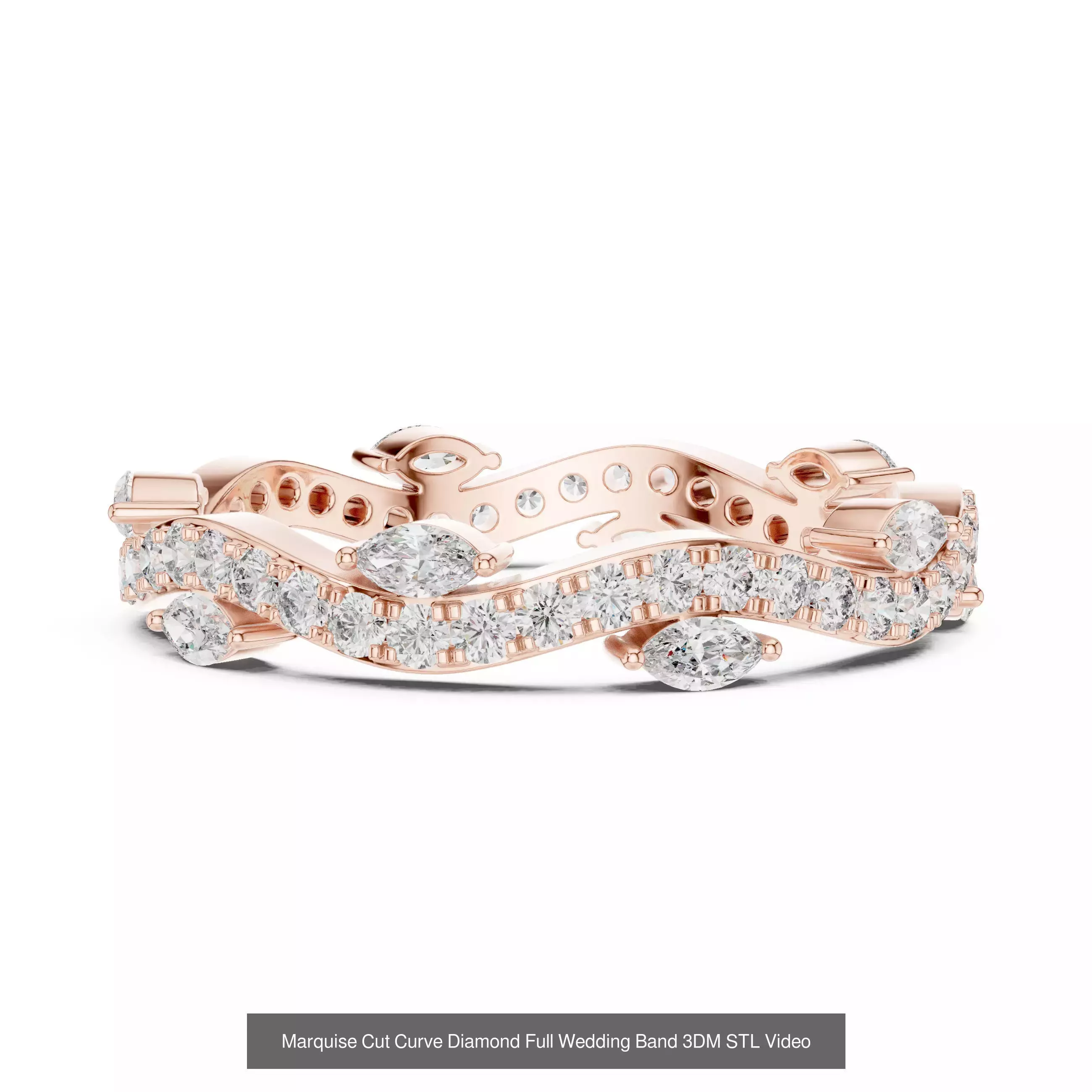 142 Tiny Diamond Stacking Band 3DM STL OBJ FBX 3 Color Video 3D Model Collection_120