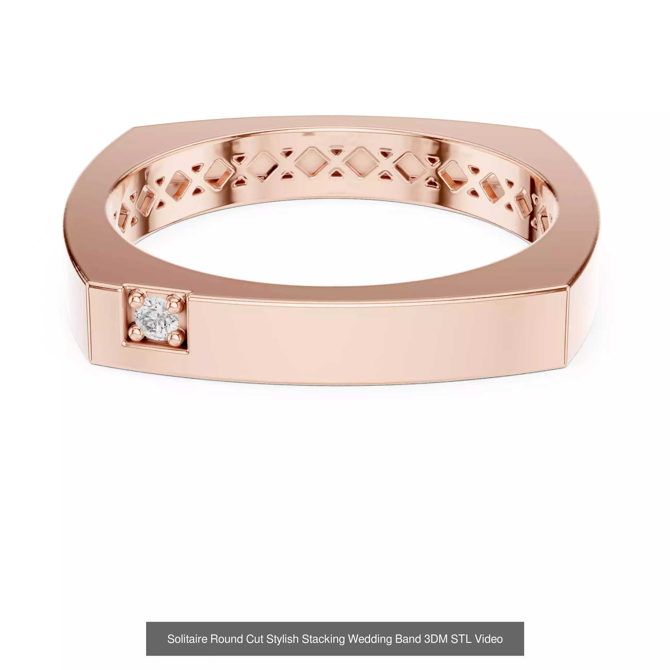 142 Tiny Diamond Stacking Band 3DM STL OBJ FBX 3 Color Video 3D Model Collection_96