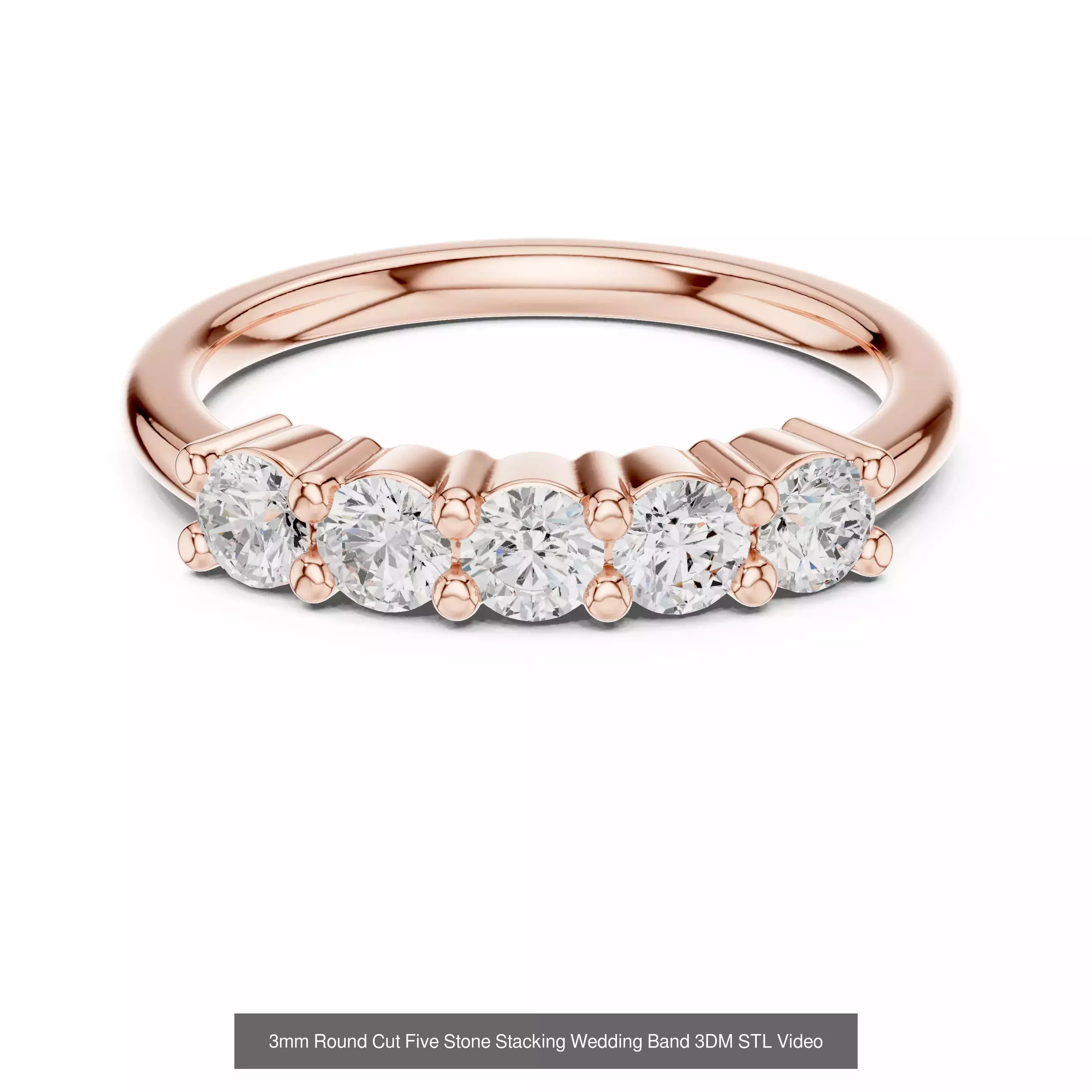 142 Tiny Diamond Stacking Band 3DM STL OBJ FBX 3 Color Video 3D Model Collection_147