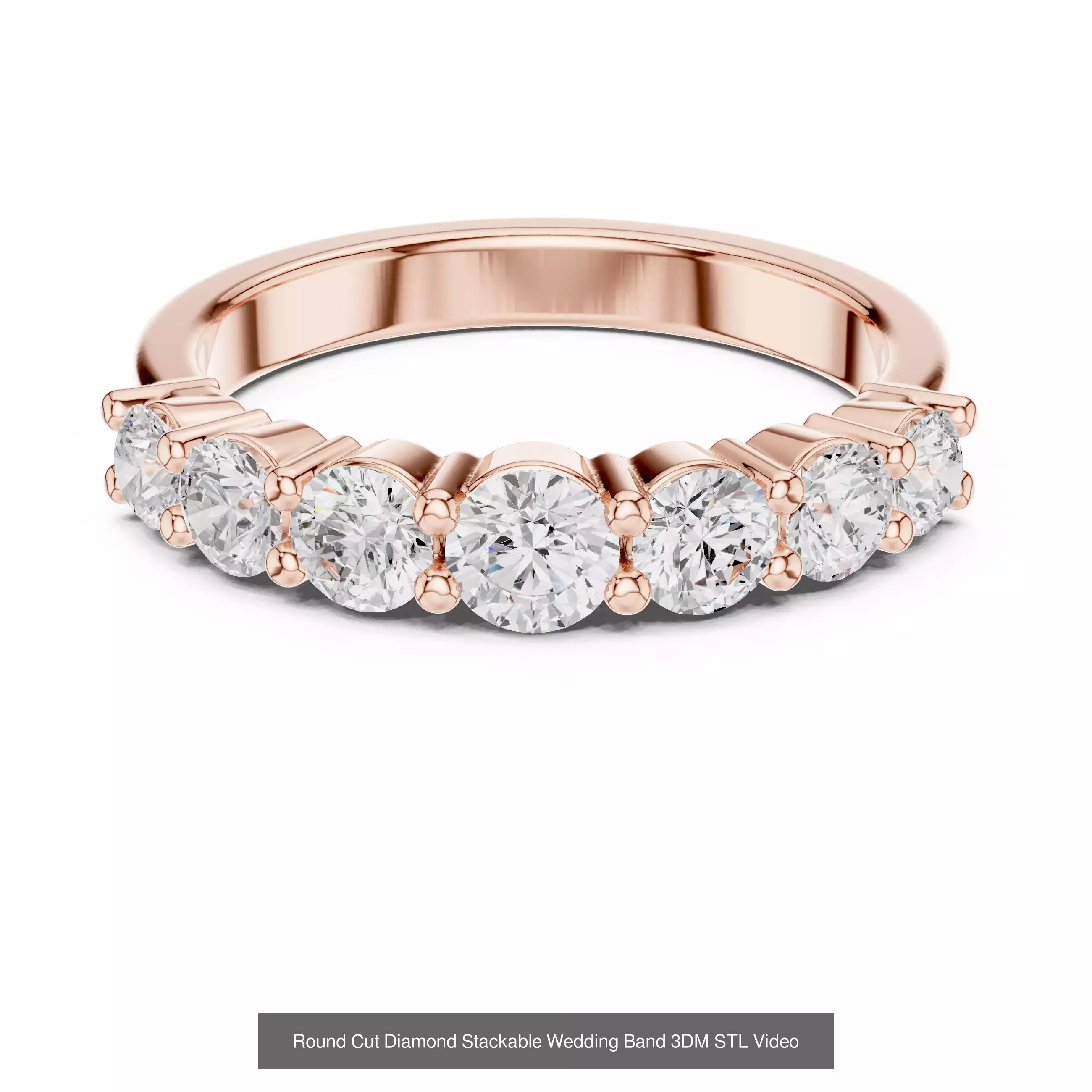 142 Tiny Diamond Stacking Band 3DM STL OBJ FBX 3 Color Video 3D Model Collection_85