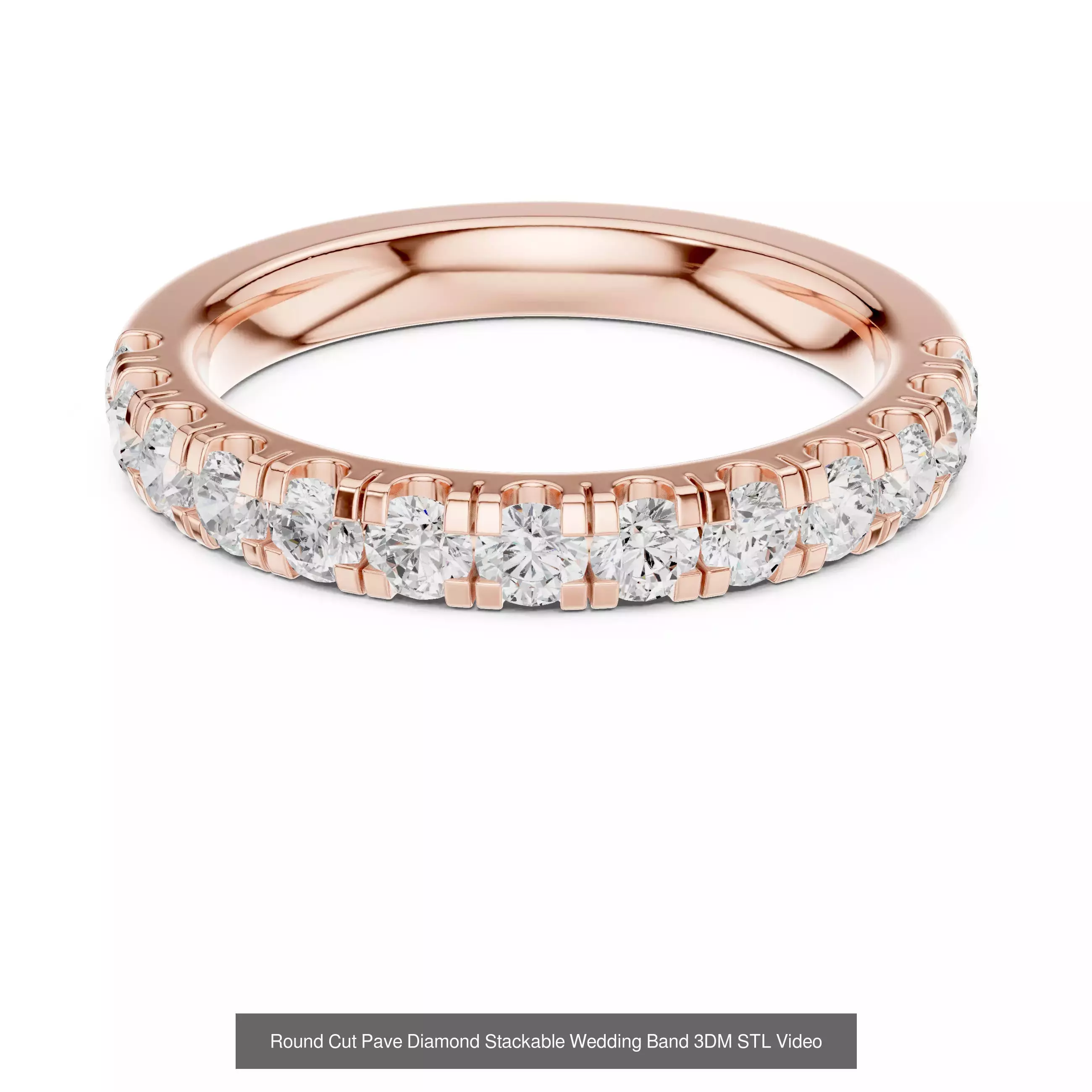 142 Tiny Diamond Stacking Band 3DM STL OBJ FBX 3 Color Video 3D Model Collection_136