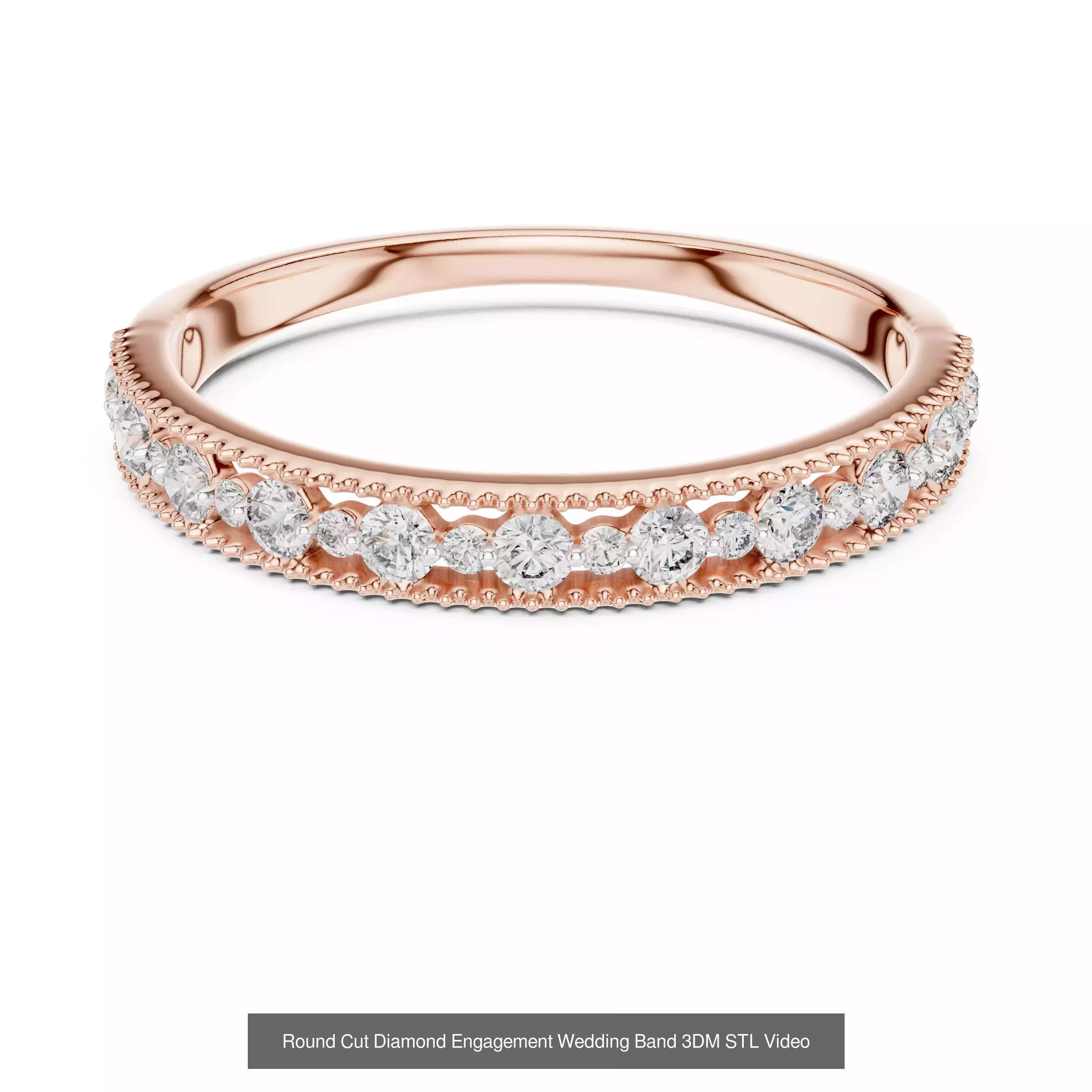 142 Tiny Diamond Stacking Band 3DM STL OBJ FBX 3 Color Video 3D Model Collection_21