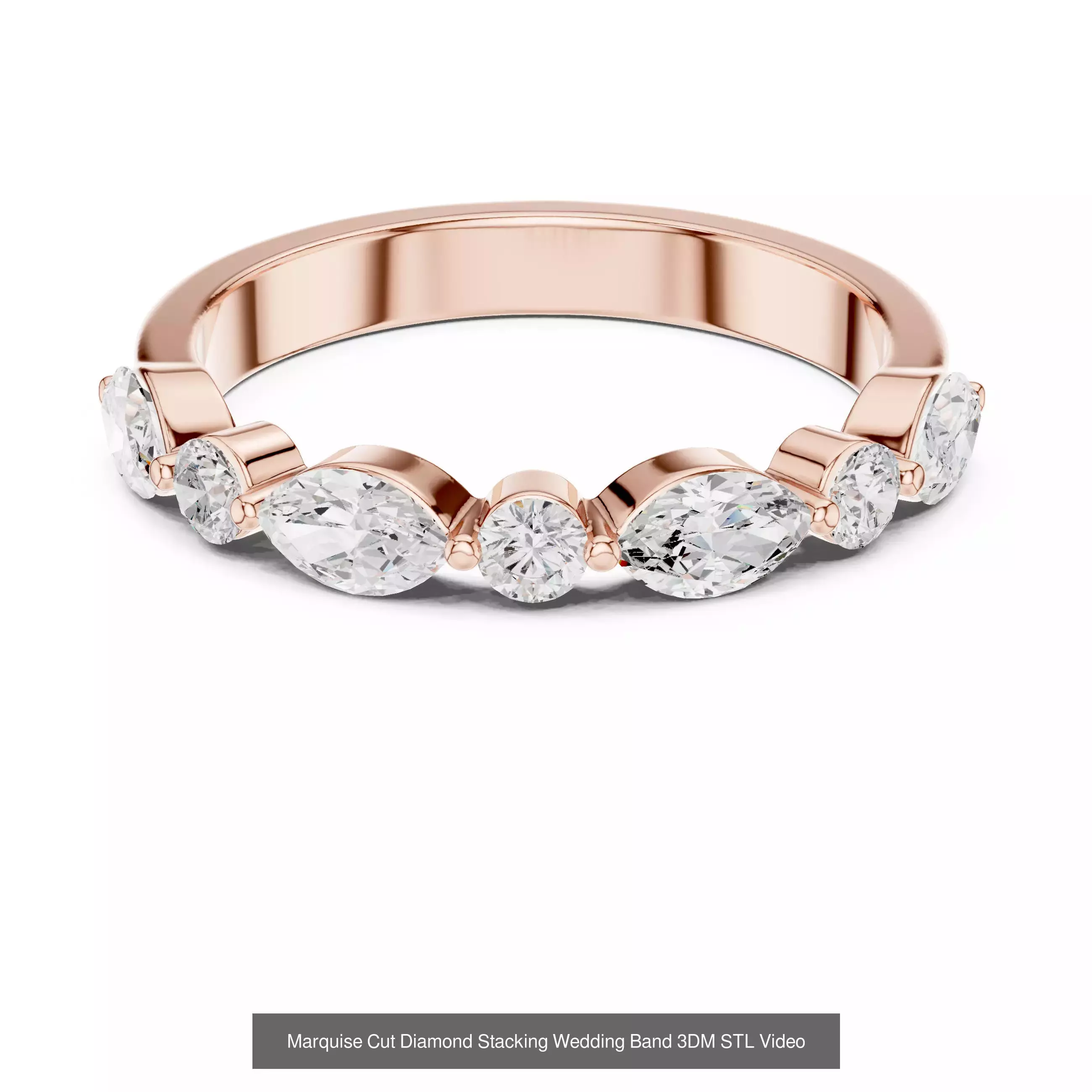 142 Tiny Diamond Stacking Band 3DM STL OBJ FBX 3 Color Video 3D Model Collection_86