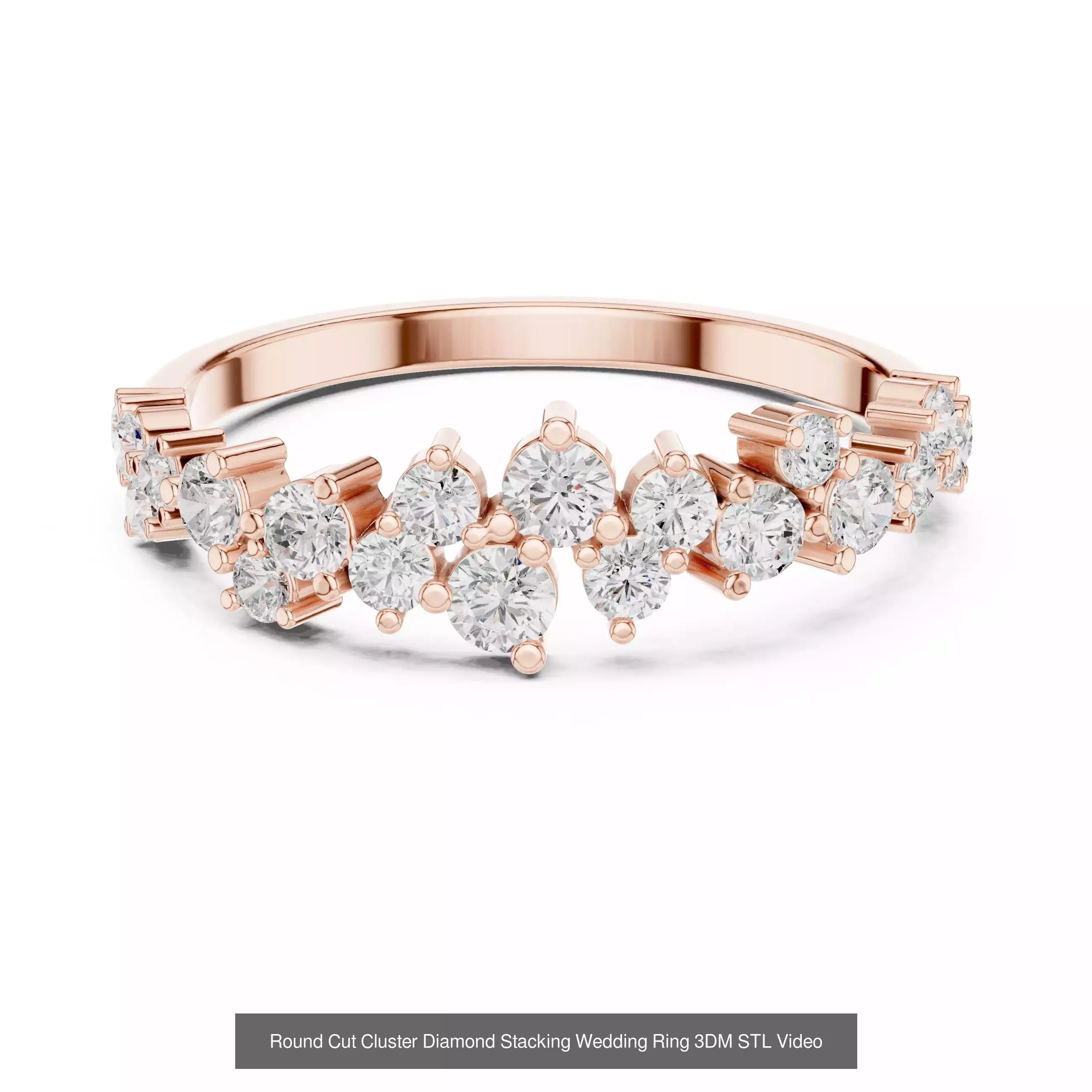 142 Tiny Diamond Stacking Band 3DM STL OBJ FBX 3 Color Video 3D Model Collection_84