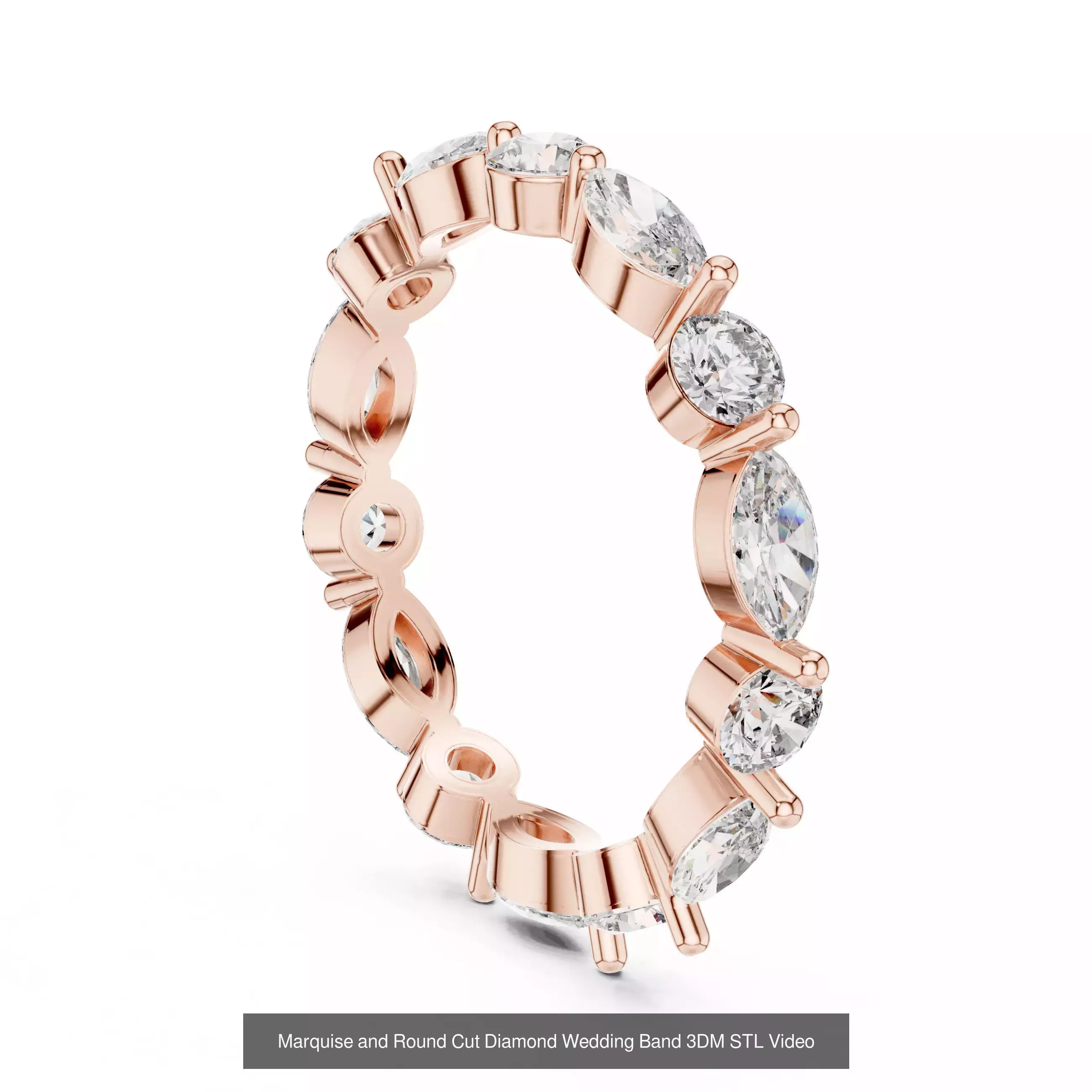 142 Tiny Diamond Stacking Band 3DM STL OBJ FBX 3 Color Video 3D Model Collection_122