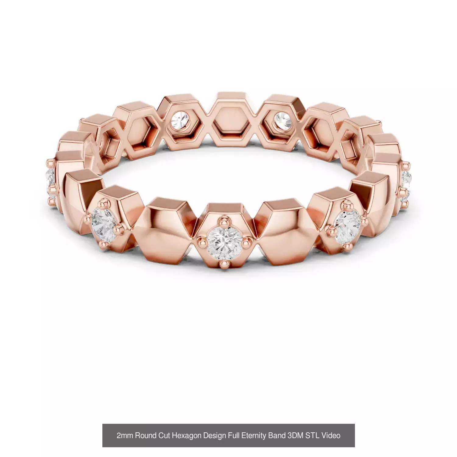 142 Tiny Diamond Stacking Band 3DM STL OBJ FBX 3 Color Video 3D Model Collection_45