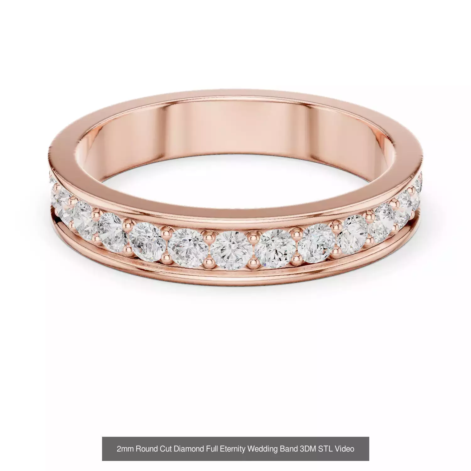 142 Tiny Diamond Stacking Band 3DM STL OBJ FBX 3 Color Video 3D Model Collection_43