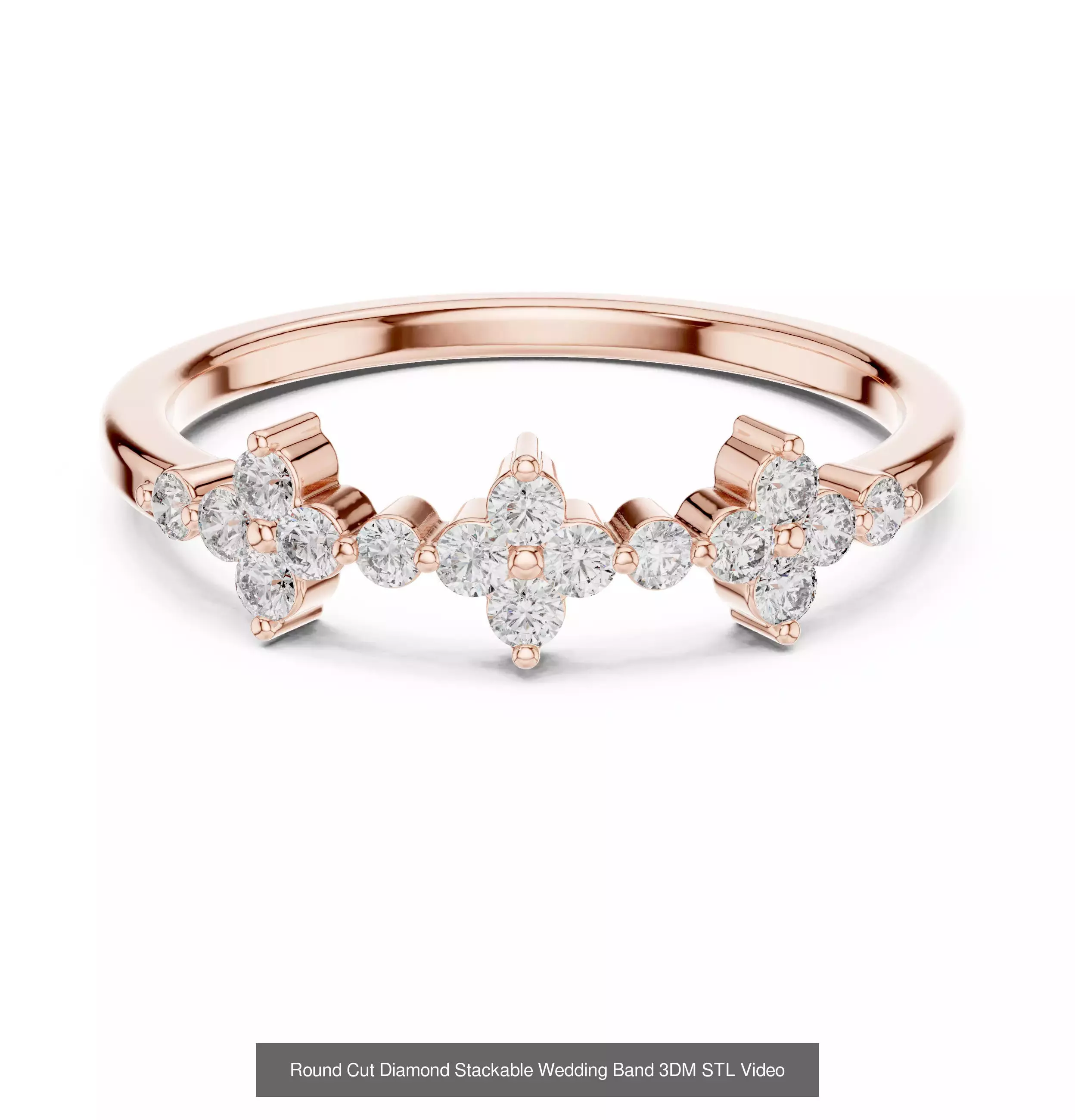 142 Tiny Diamond Stacking Band 3DM STL OBJ FBX 3 Color Video 3D Model Collection_68