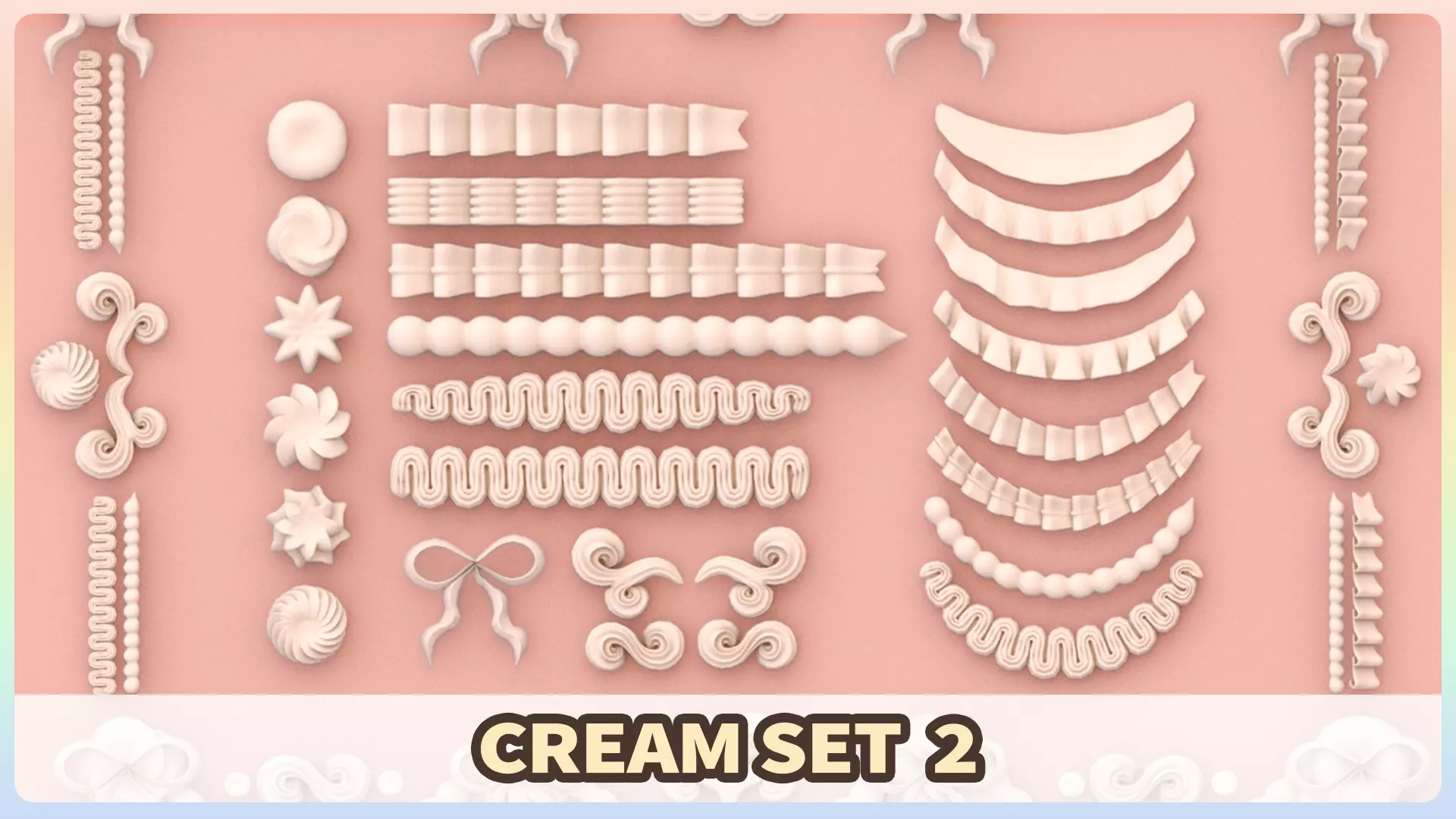 Whipped Cream Set 2 3D model_0