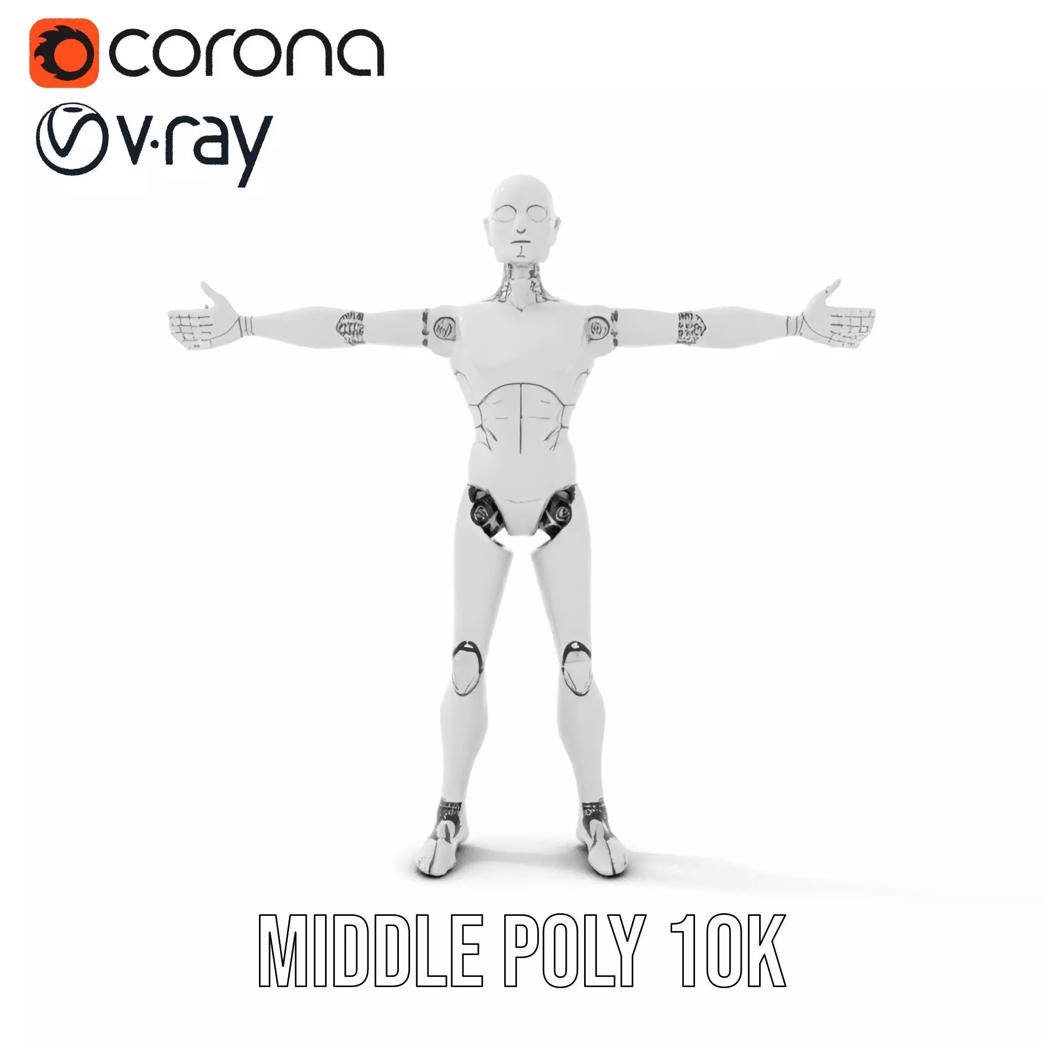 Sleek Silver Robot model pack Low-poly 3D model_18