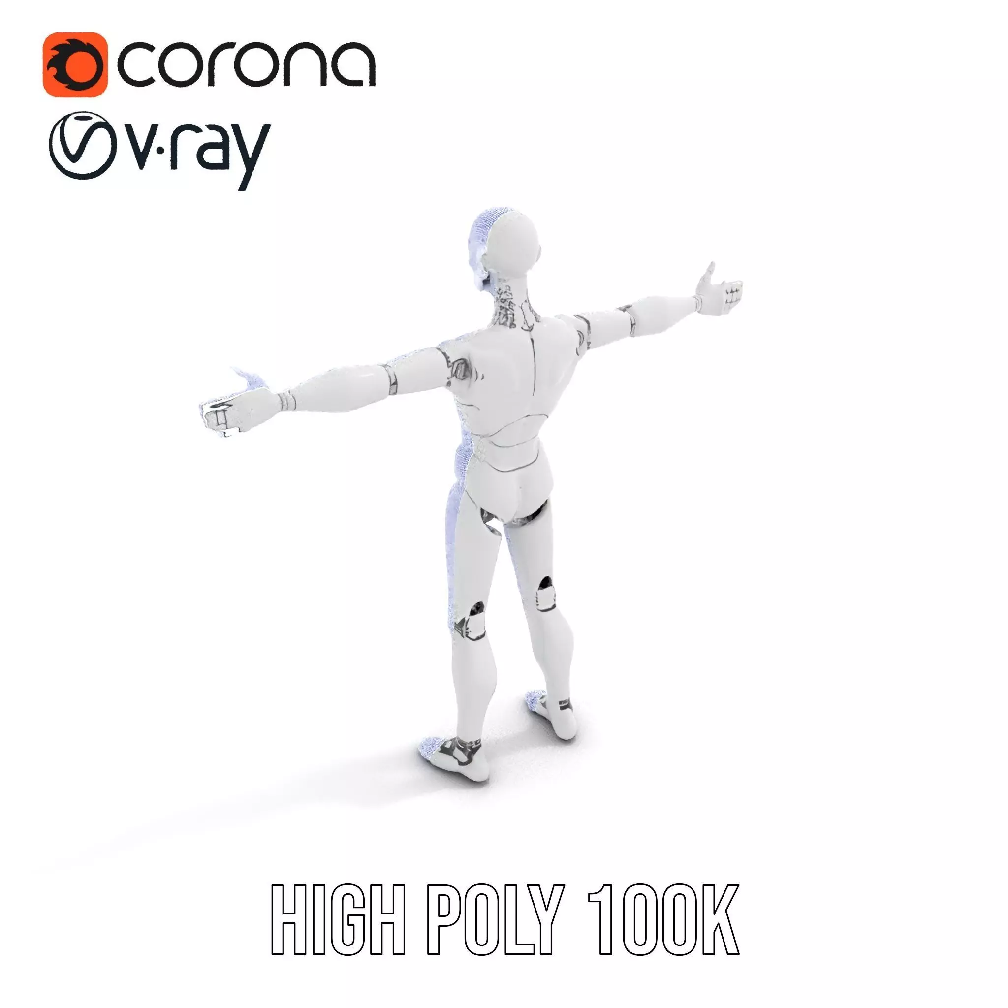 Sleek Silver Robot model pack Low-poly 3D model_20