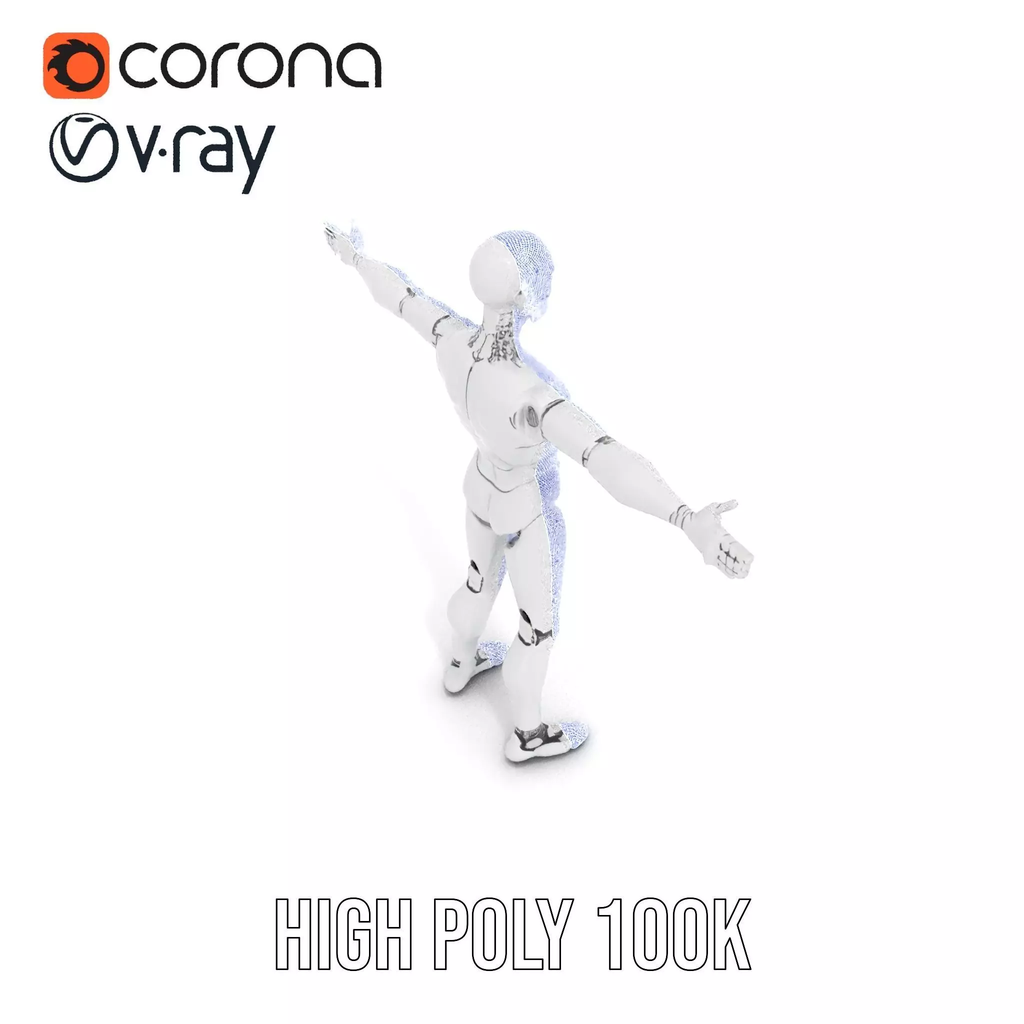 Sleek Silver Robot model pack Low-poly 3D model_31